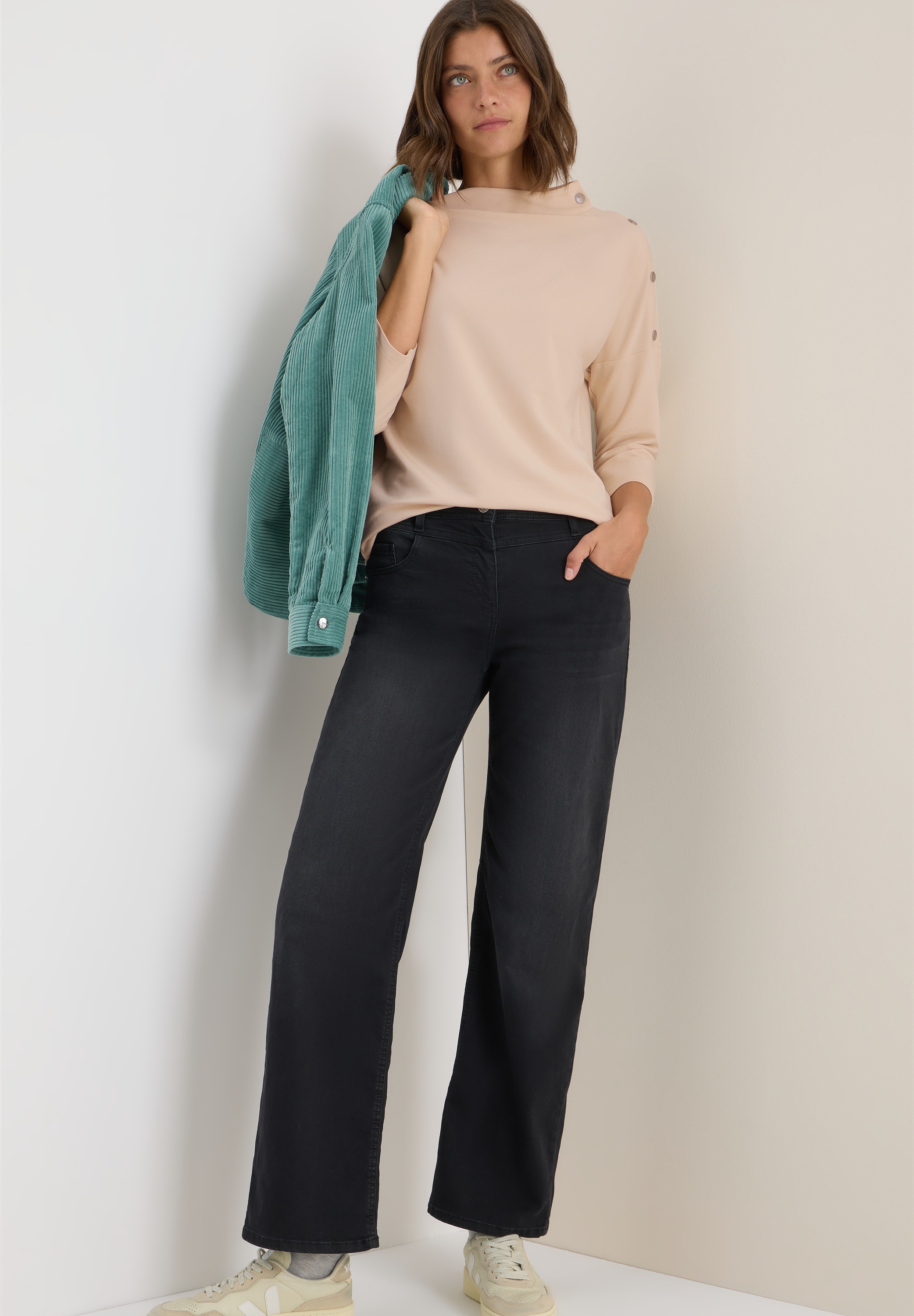 Cecil 3/4-Arm-Shirt, mit Knopfdetail