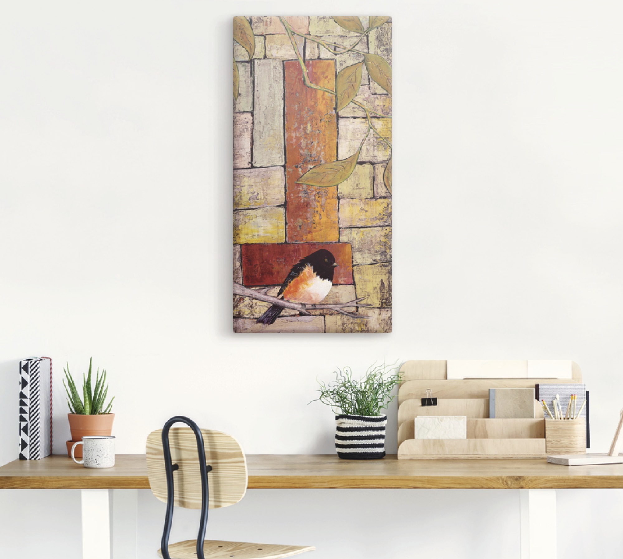 Artland Wandbild "Vogel auf einem Ast I" Vögel 1 Stk. tlg. auf Holzrahmen g günstig online kaufen
