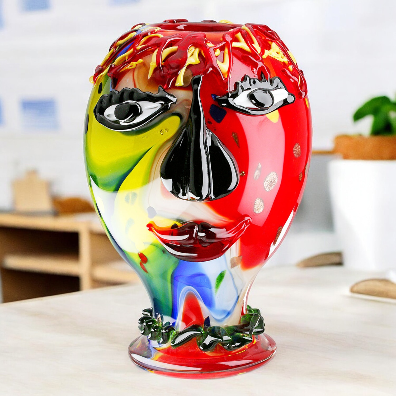 Casablanca by Gilde Tischvase »Gesichtsvaseb Andrew, mehrfarbig H.29 cm«, (1 St.)