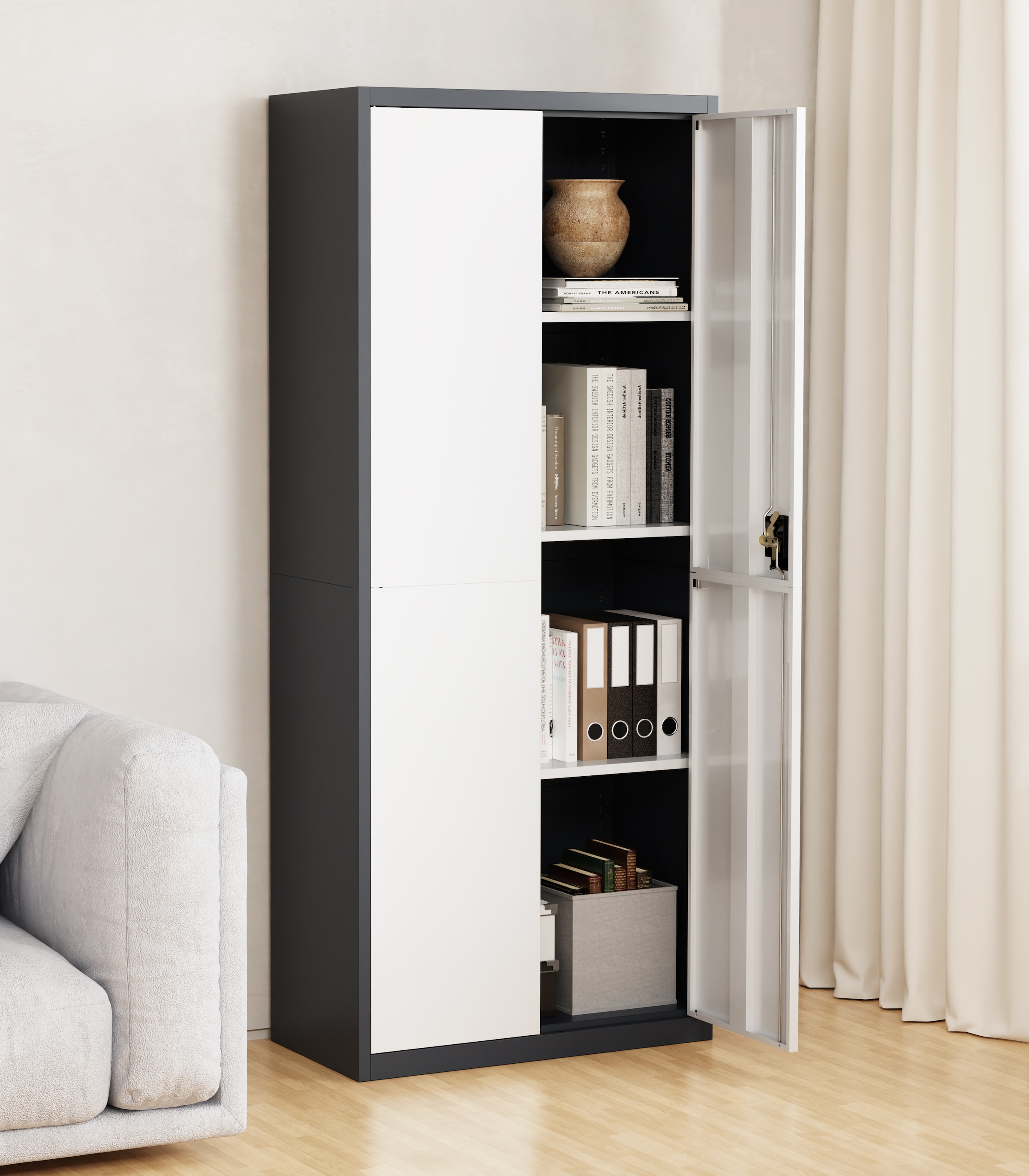 VCM Aktenschrank »Büroschrank Stahlschrank abschließbar Malivo 4fach« 1 Stk. tlg.