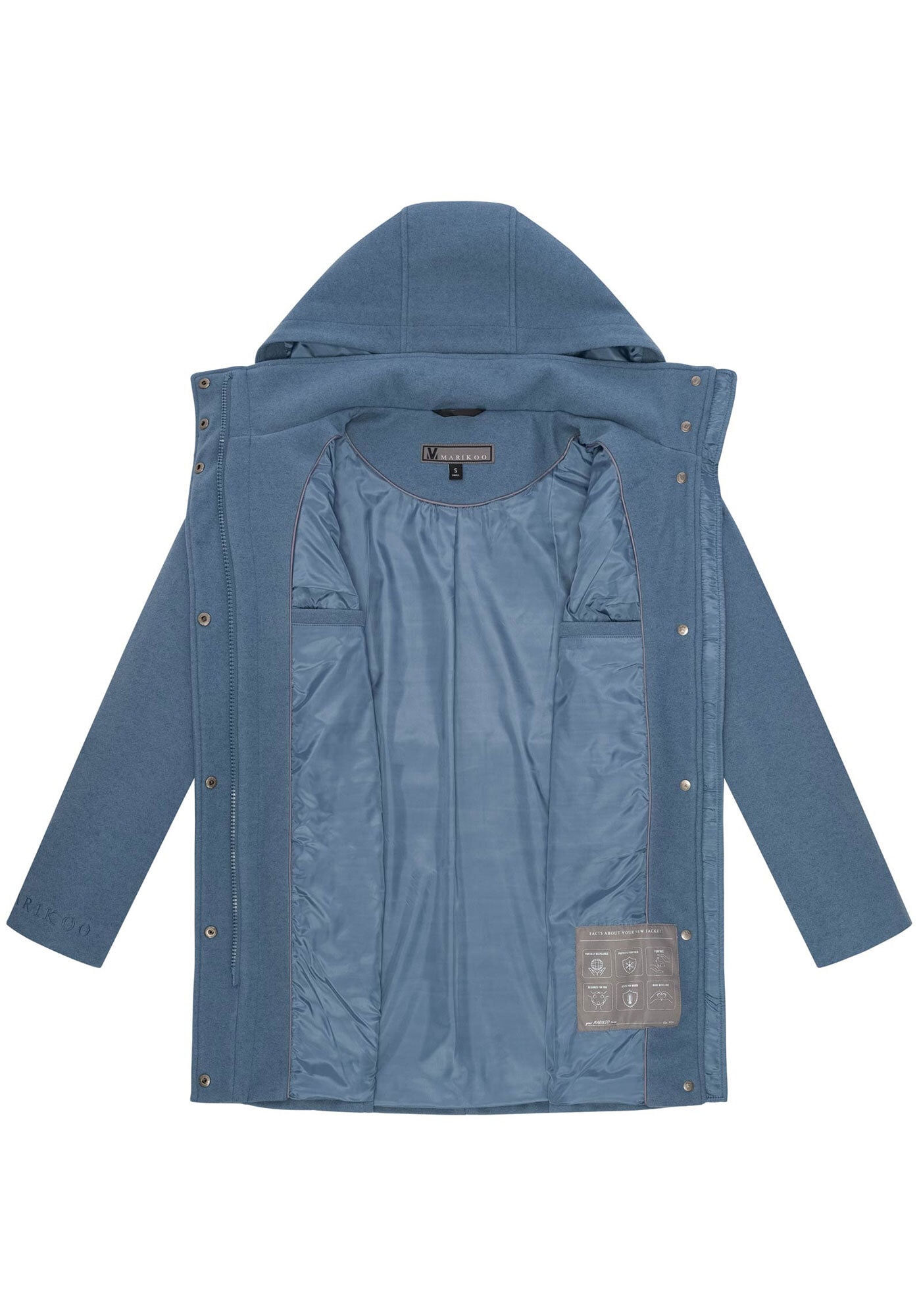 Marikoo Kurzmantel »Katalinaa« Eleganter Wickel Mantel mit Taillengürtel und Oversized Hood Kapuze