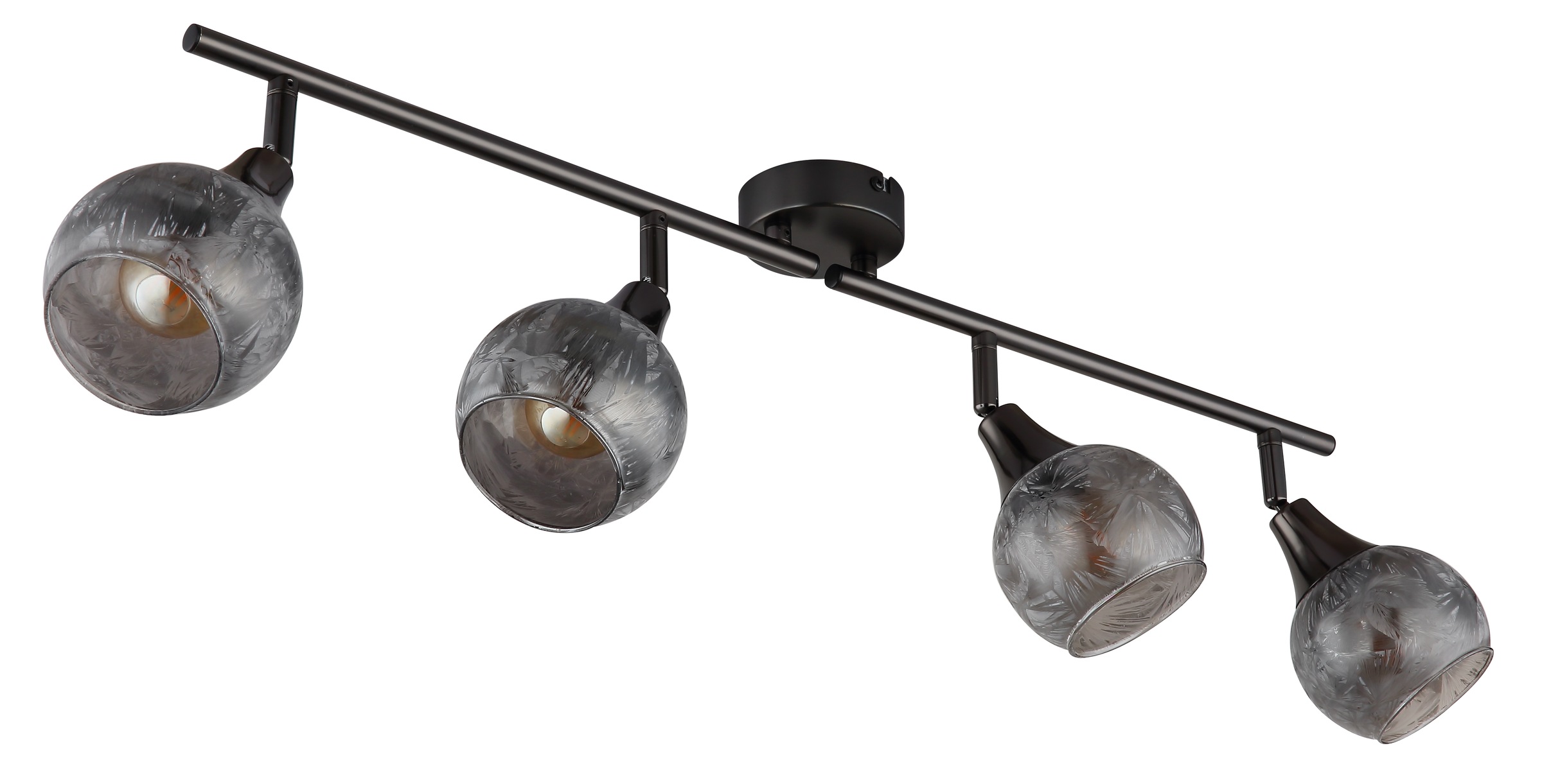 GLOBO LIGHTING Deckenspot »FROSTA« E14 1 Stk. Schwarz-chrome Strahler mit geeistem Glas, dreh-/schwenkbar
