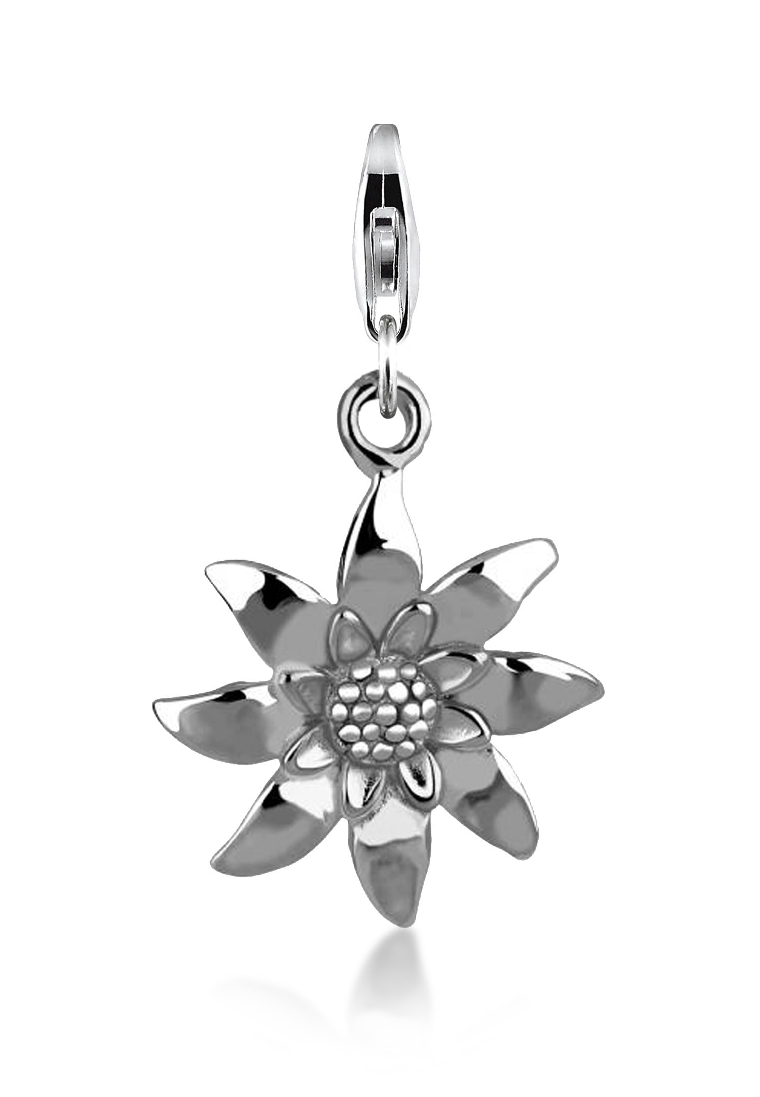 Nenalina Charm-Einhänger »Nenalina Blume Silber« Edelweiss Charm 925 Anhänger