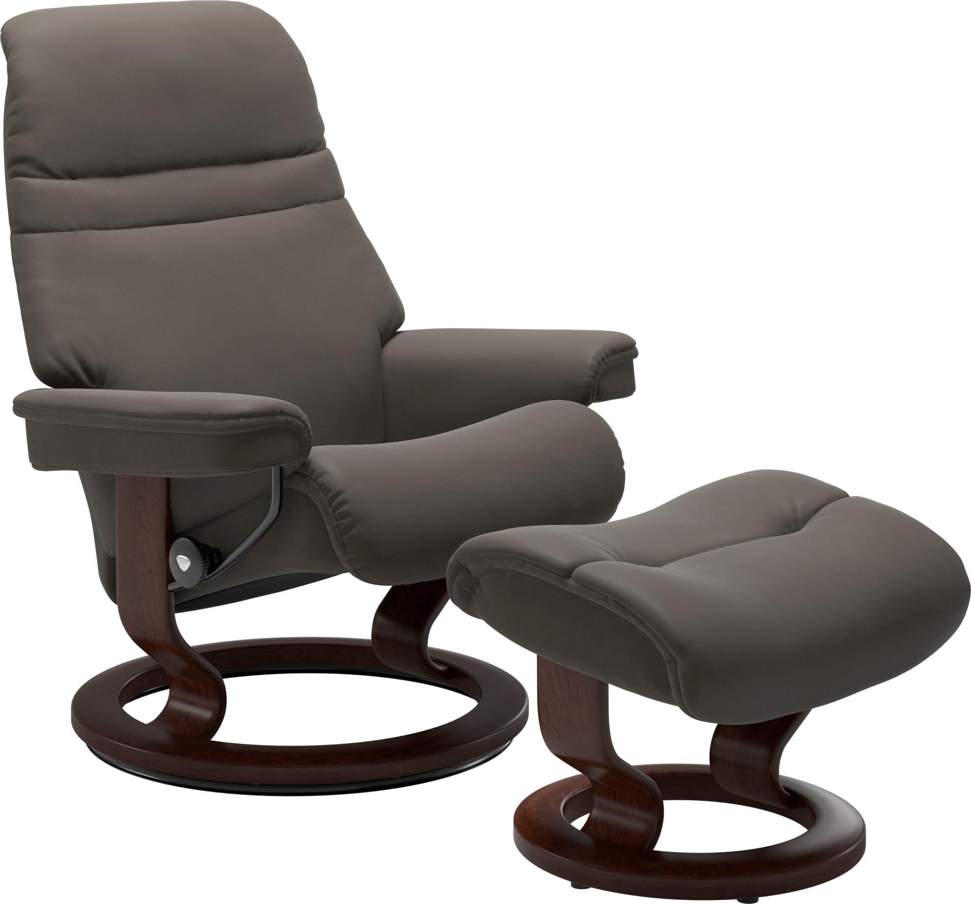 Stressless Relaxsessel "Sunrise" mit Classic Base, Größe L, Gestell Braun, in 2 Lederqualitäten lieferbar