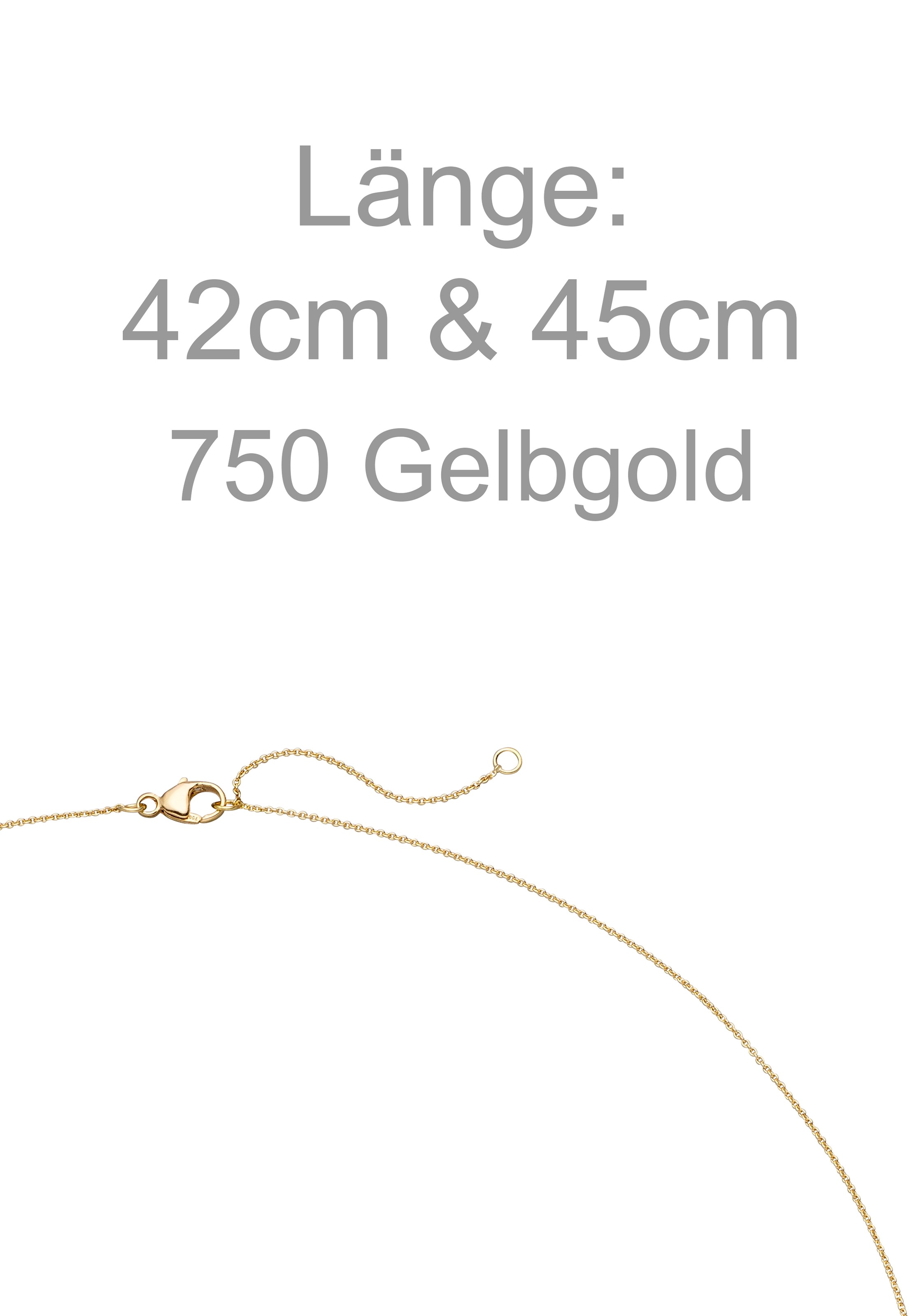 JOBO Kette mit Anhänger 750 Gold mit Citrin 45 cm