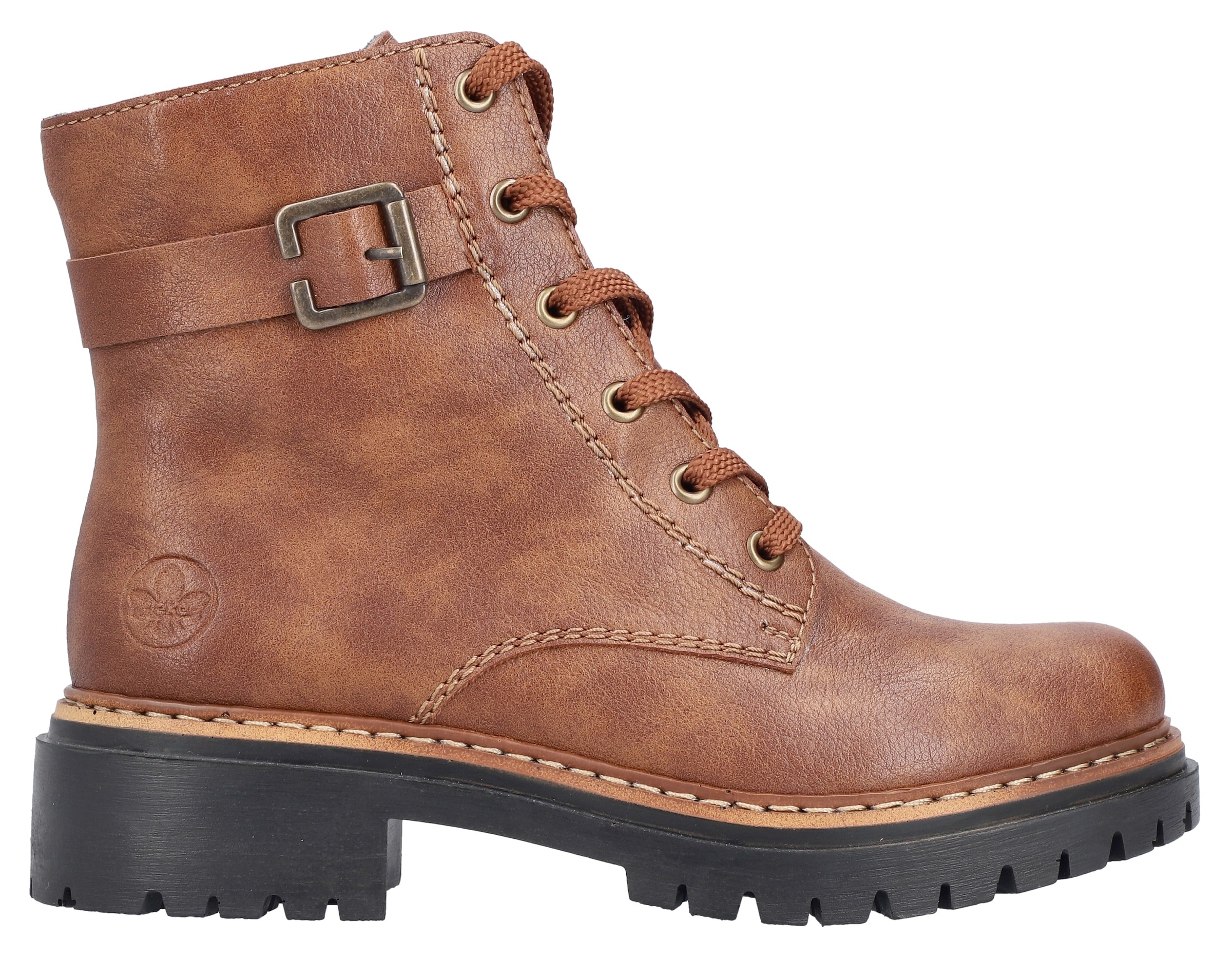Rieker Schnürboots, Winterstiefel, Boots mit kontrastfarbener Rahmennaht