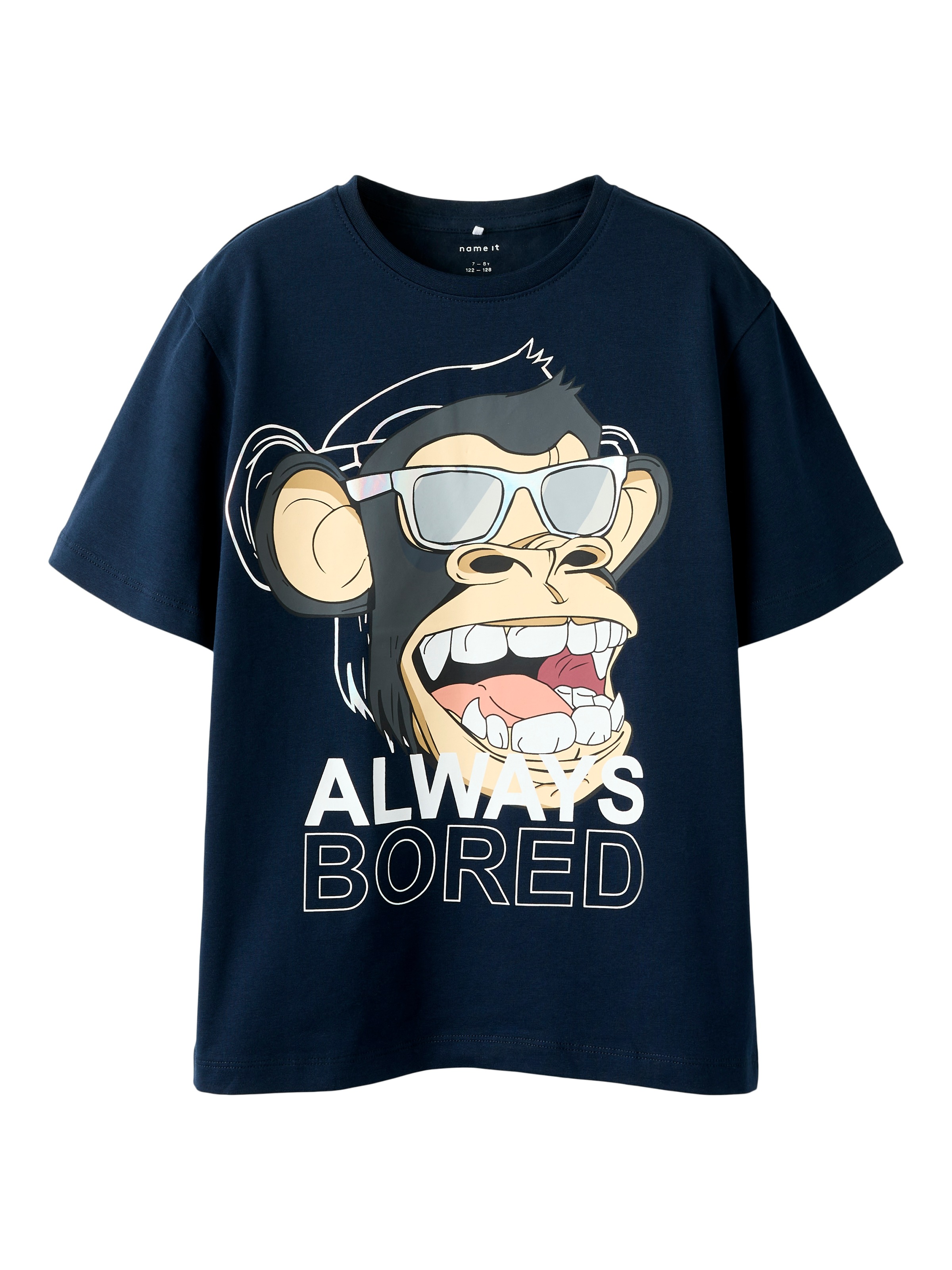 NAME IT Jungen T-Shirt "NKMFADDY BOD SS NREG TOP BOX SKY"navy blazer, Gr. 158, bedruckt, unifarben, Jersey, Obermaterial: 95% Baumwolle, 5% Elasthan,