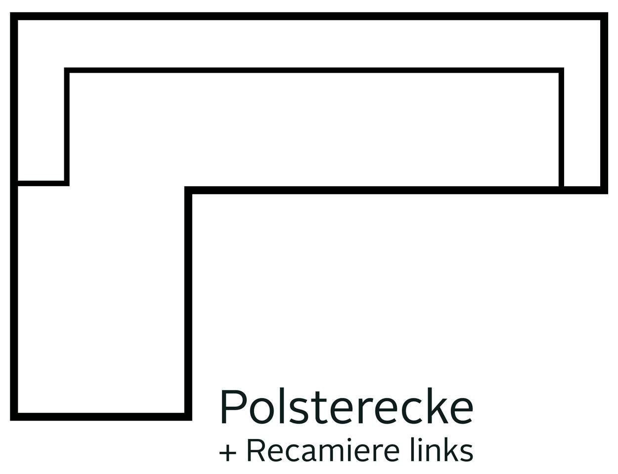 Home affaire Ecksofa »Solvei L-Form«, mit Recamierenabschluß und Sitztiefenverstellung