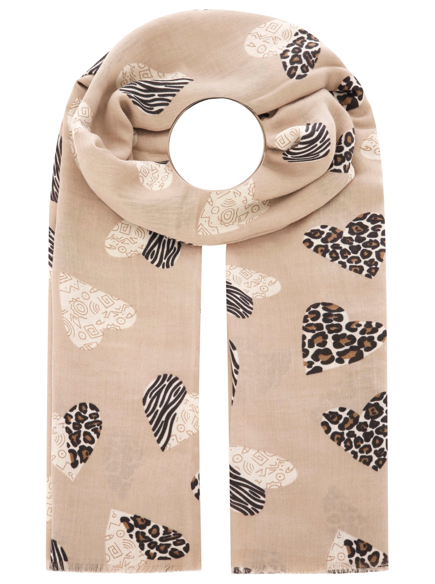Zwillingsherz Schal »"Safari Hearts"« angesagtes Herzmuster im Leolook