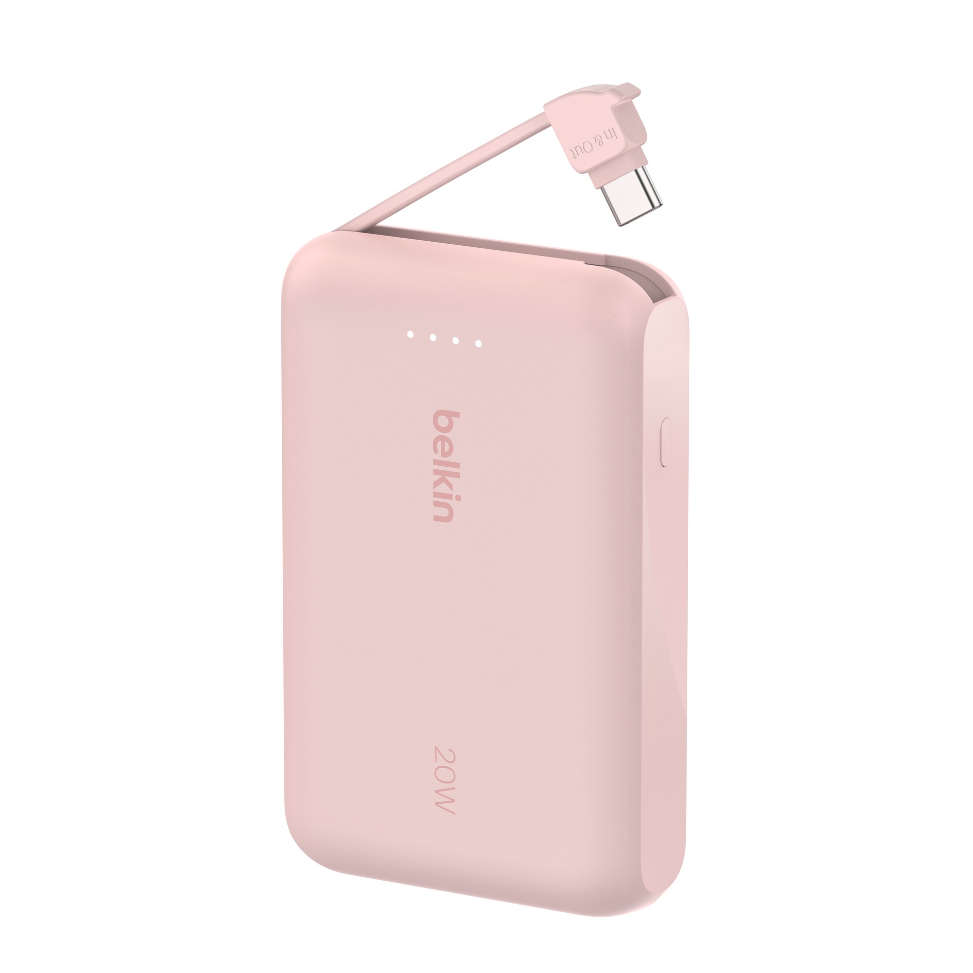 Belkin Powerbank »BoostCharge Power Bank 10K mit integrierten Kabeln«, Belkin BOOST CHARGE Power Delivery Powerbank 10.000mAh, white