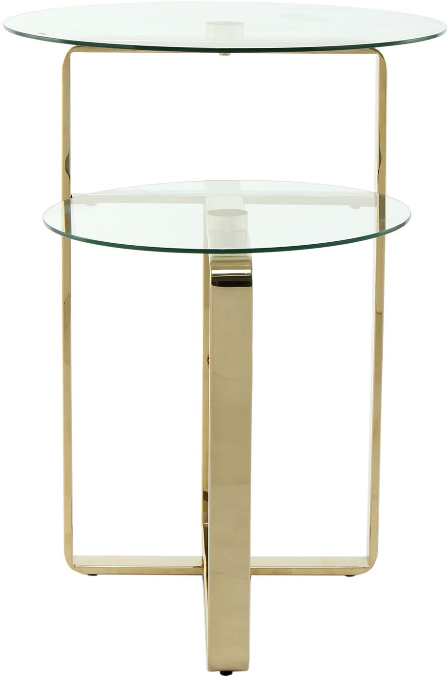 Kayoom Beistelltisch »Catrice 125, Ausgefallenes Gestell aus stabilem Edelstahl«, (1 St.), ausgefallenes Gestelldesign aus Edelstahl, zwei Ablageflächen