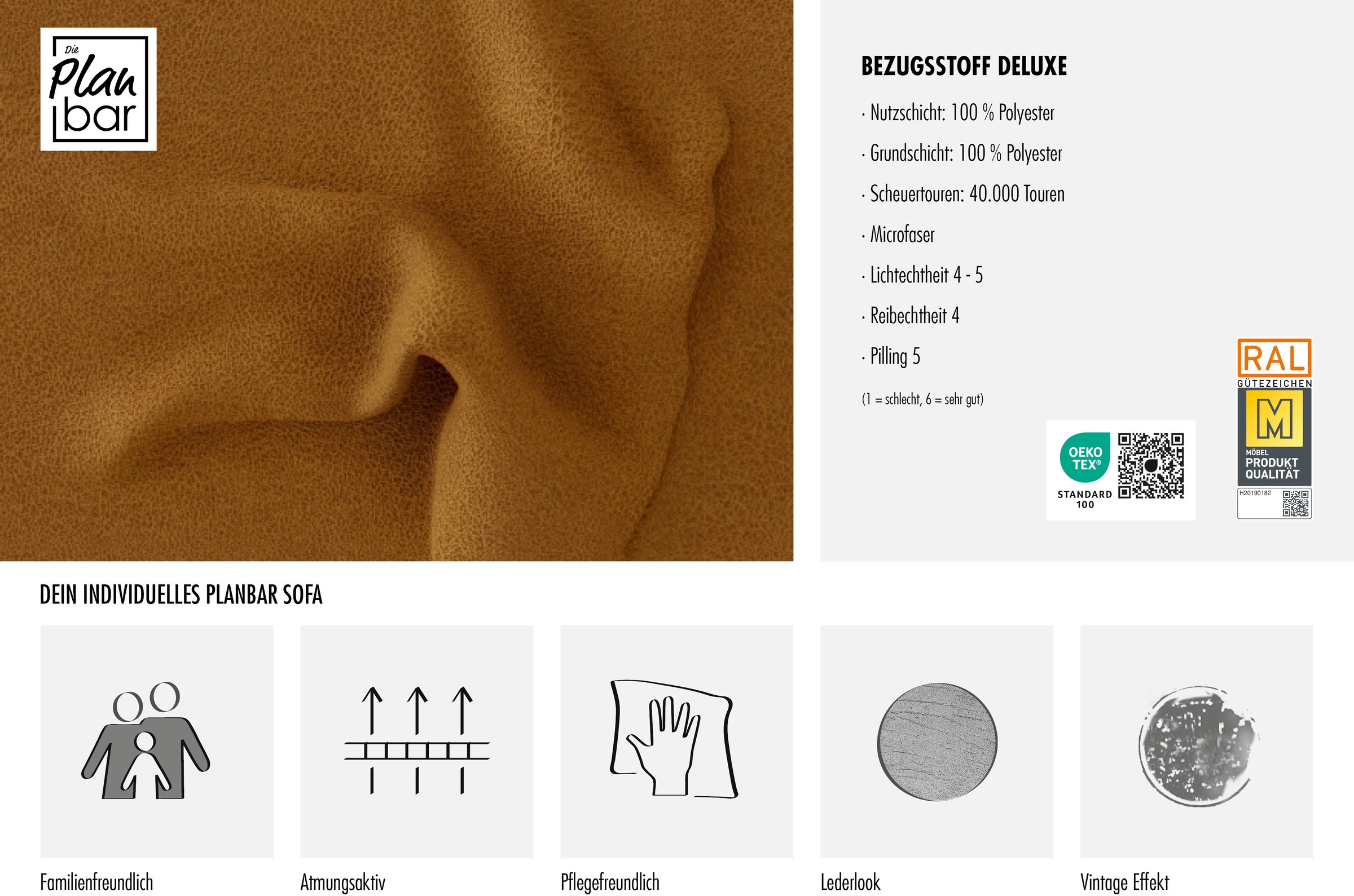 Die PlanBar Wohnlandschaft Wahlweise mit Kopfstützen und echt bezogenem Rücken