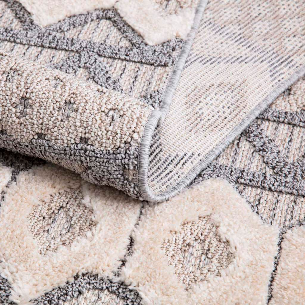 Carpet City Hochflor-Teppich »Valencia 728«, rechteckig, 20 mm Höhe, Läufer, Boho-Stil, 3D-Effekt, Relief, Hoch-Tief-Struktur, mit Fransen