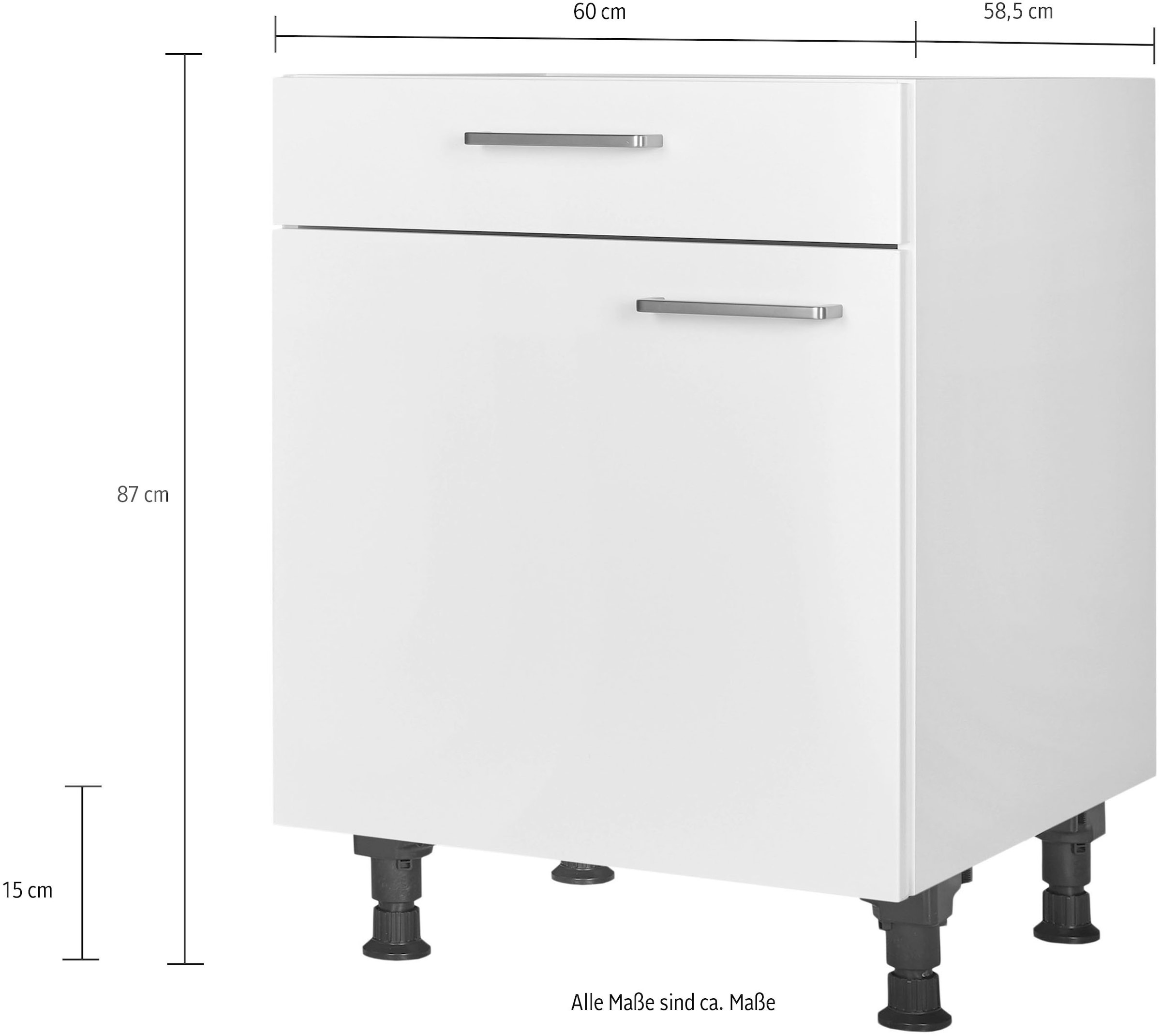 nobilia® elements Unterschrank »"elements", Türanschlag wählbar, vormontiert«, in den Breiten 30cm, 45cm und 60cm