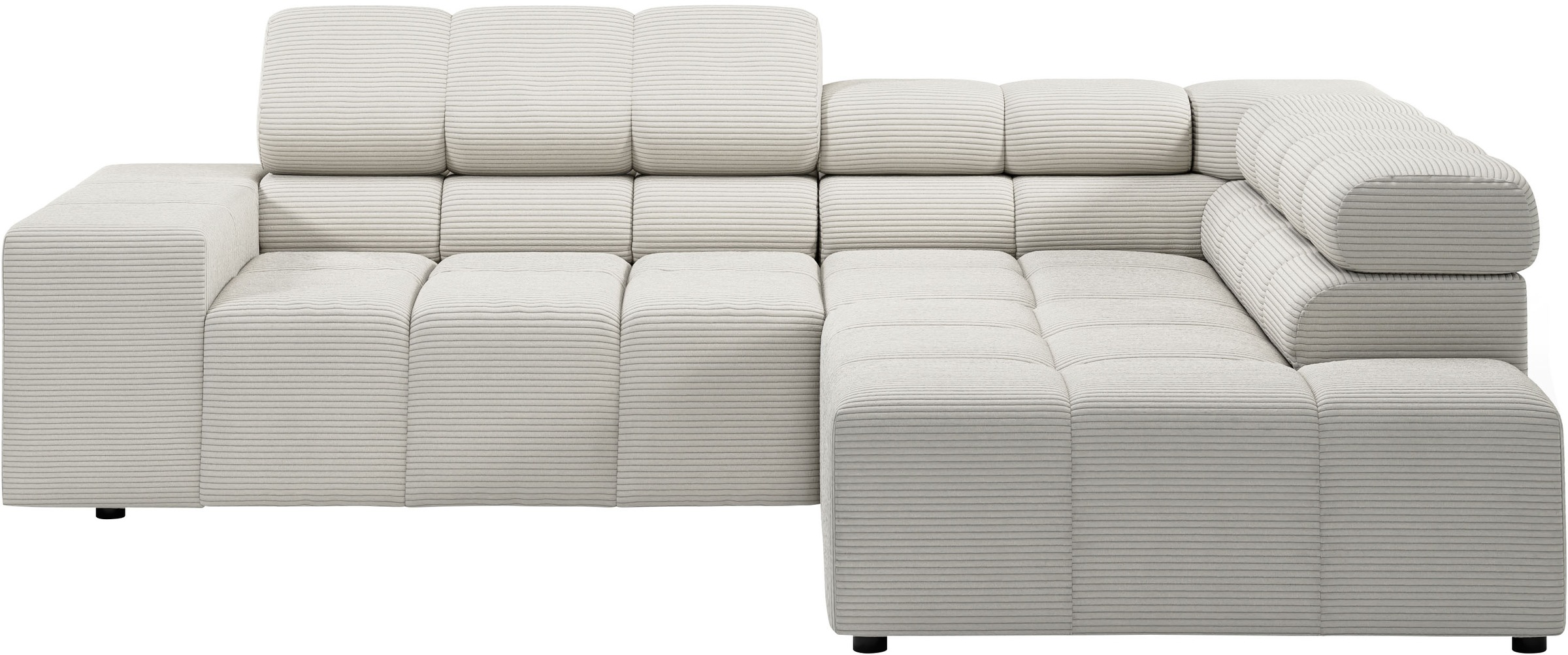 INOSIGN Ecksofa »Ancona, incl. Kopfteilverstellung + 3 Zierkissen, L-Form, bequem«, wahlweise motorische Sitztiefenverstellung, B/T(H: 249/215/70 cm