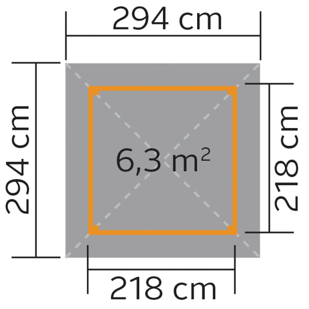 weka Pavillon »Paradies 1«, (Set), BxT: 294x294 cm, inkl. Dachschindeln und Pfostenanker