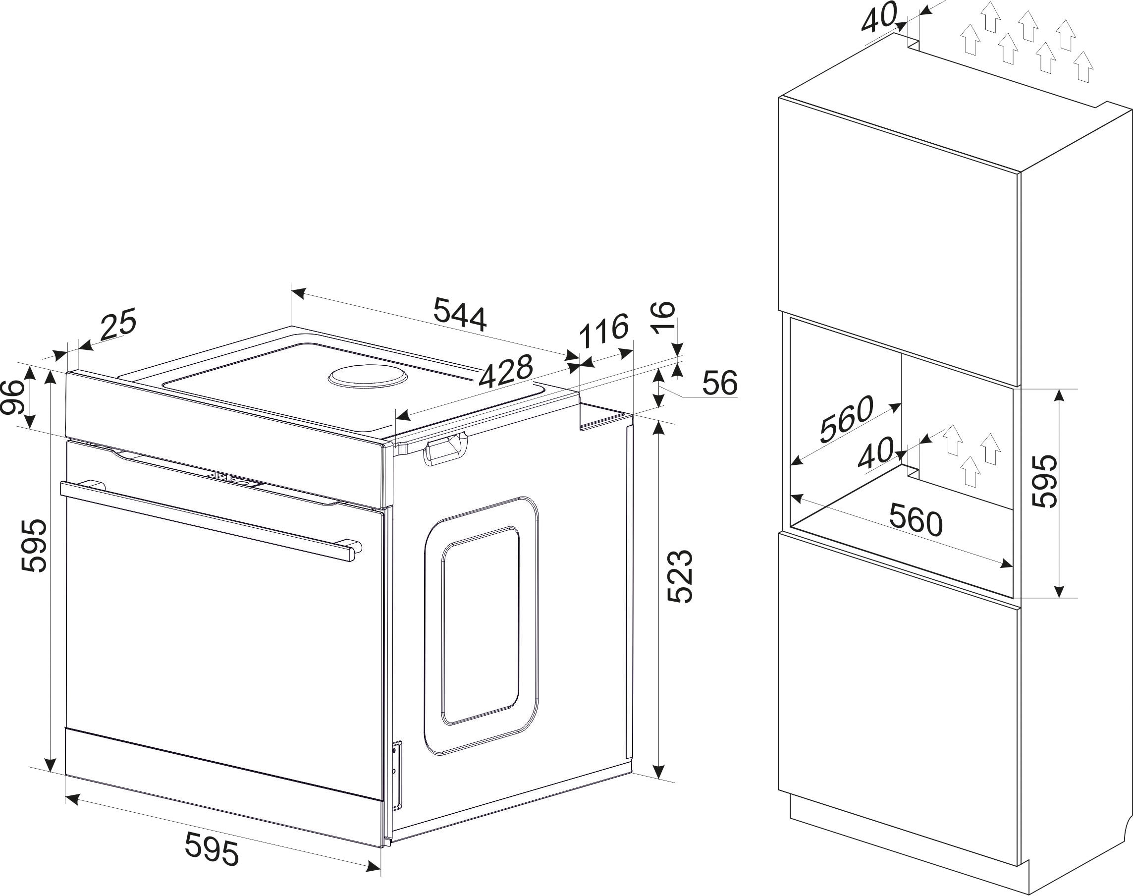 Amica Einbaubackofen  »EBX 944 700 E«, mit 2-fach-Teleskopauszug, Steam Clean