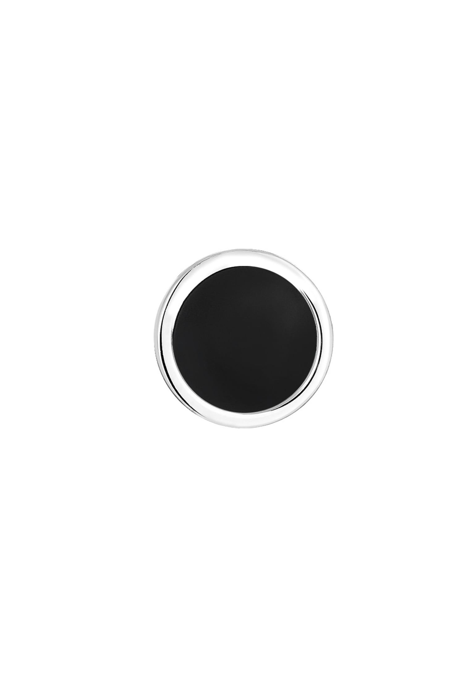 Kuzzoi Paar Ohrstecker »Ohrringe Ohrstecker Rund Emaille schwarz 925 Sterling Silber (Einzelstecker)«