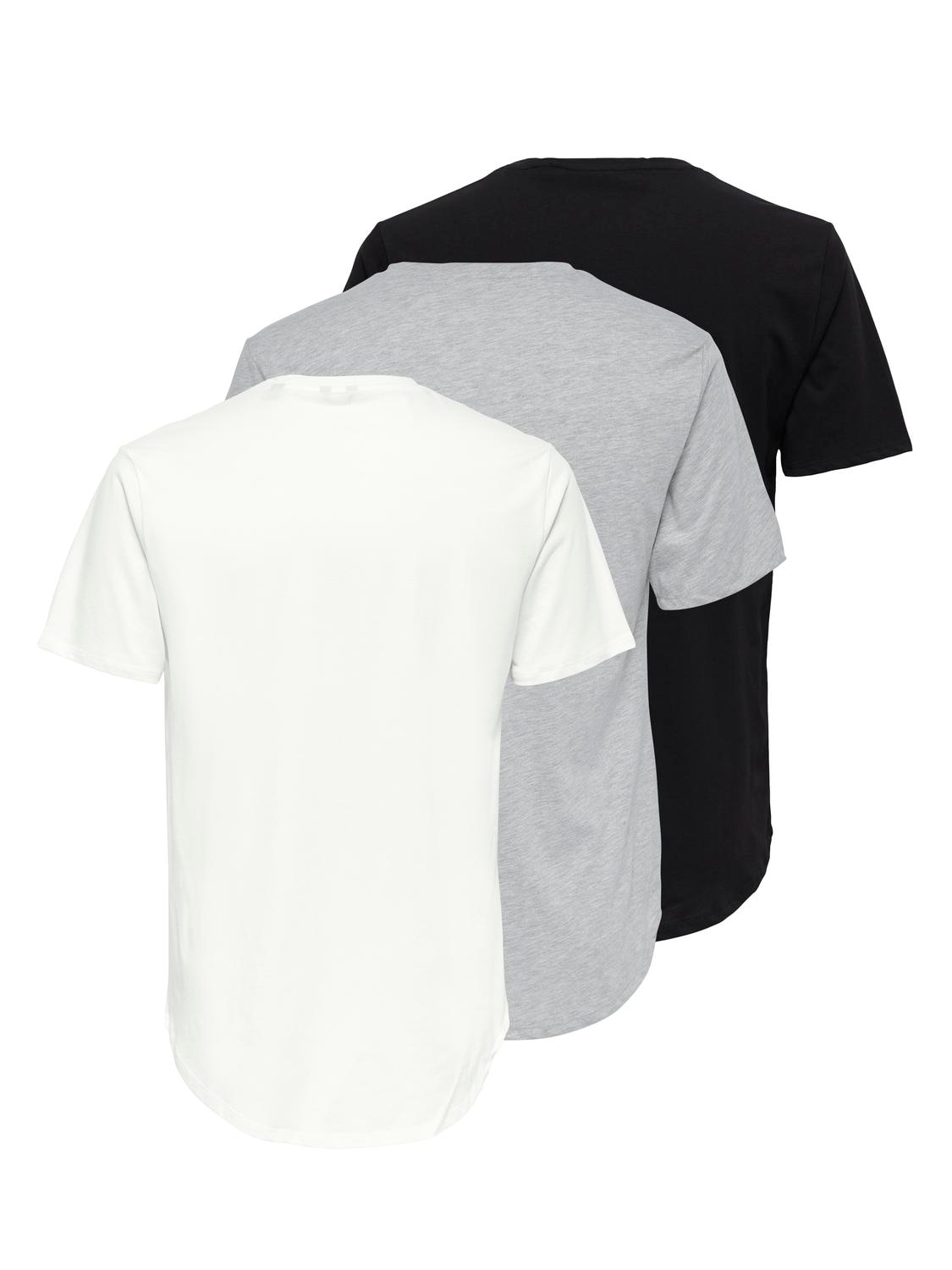 ONLY & SONS T-Shirt »ONSMATT LONGY SS TEE 3-PACK«, (Packung, 3 tlg., 3er-Pack)