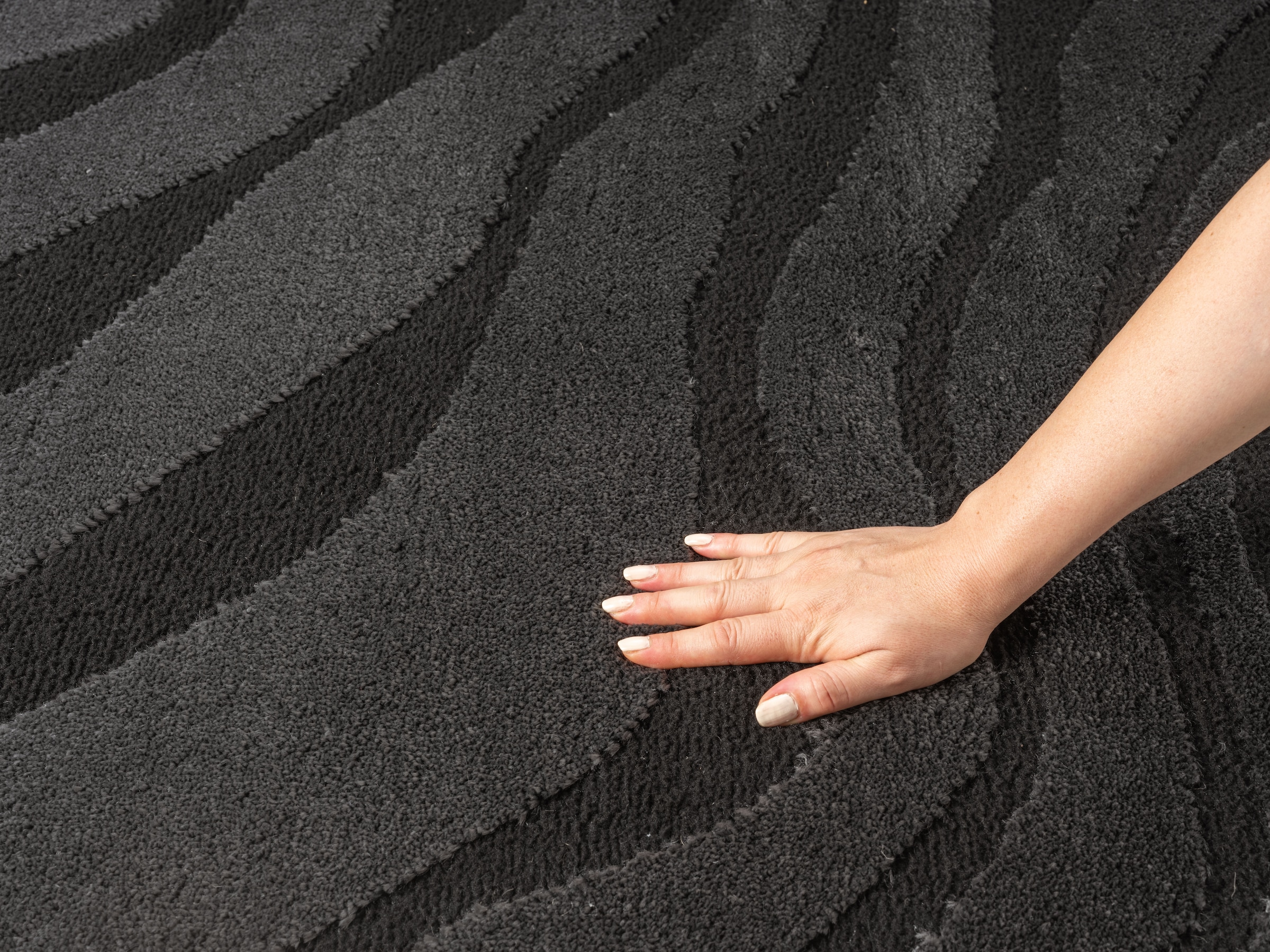 OTTO home Teppich »Benia, Hoch-Tief-Struktur« rechteckig 19 mm Höhe Wellen-Design, leichter Glanz, modern, Wohnzimmer, Schlafzimmer