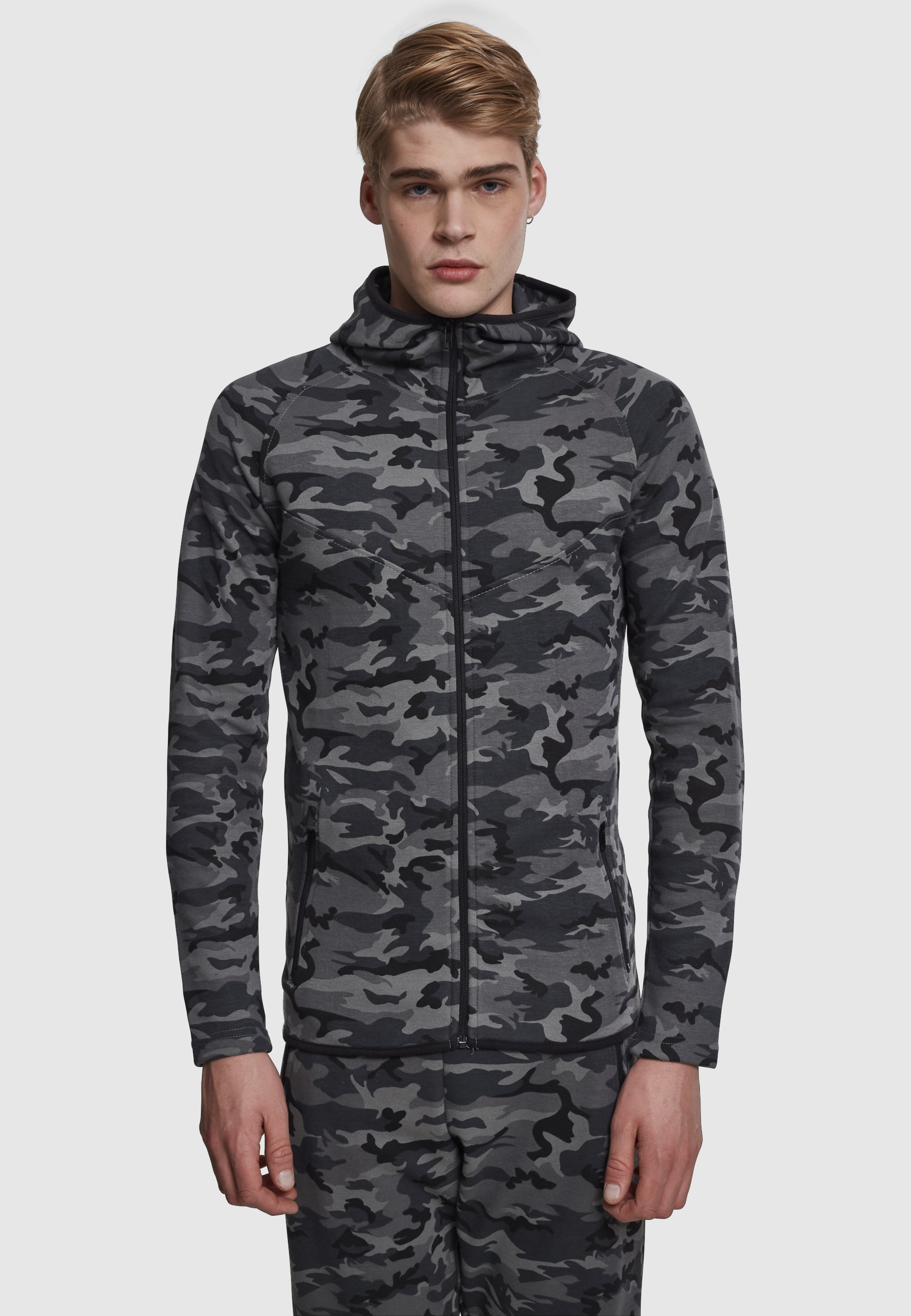 URBAN CLASSICS Langmantel »Urban Classics Herren Interlock Camo Zip Jacket«