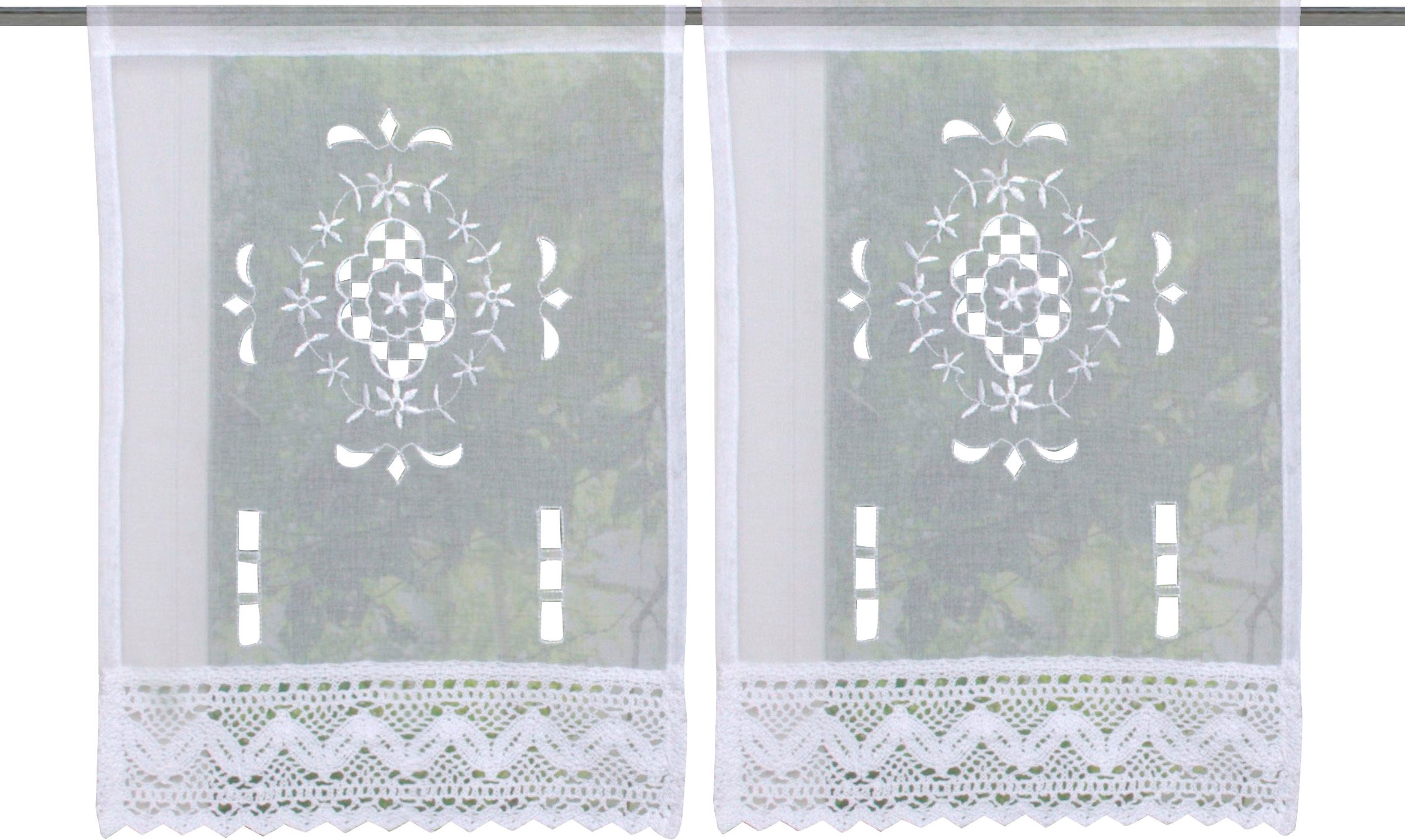 HOME WOHNIDEEN Scheibengardine "ALEGRA" Stangendurchzug 2 Stk. tlg. günstig online kaufen