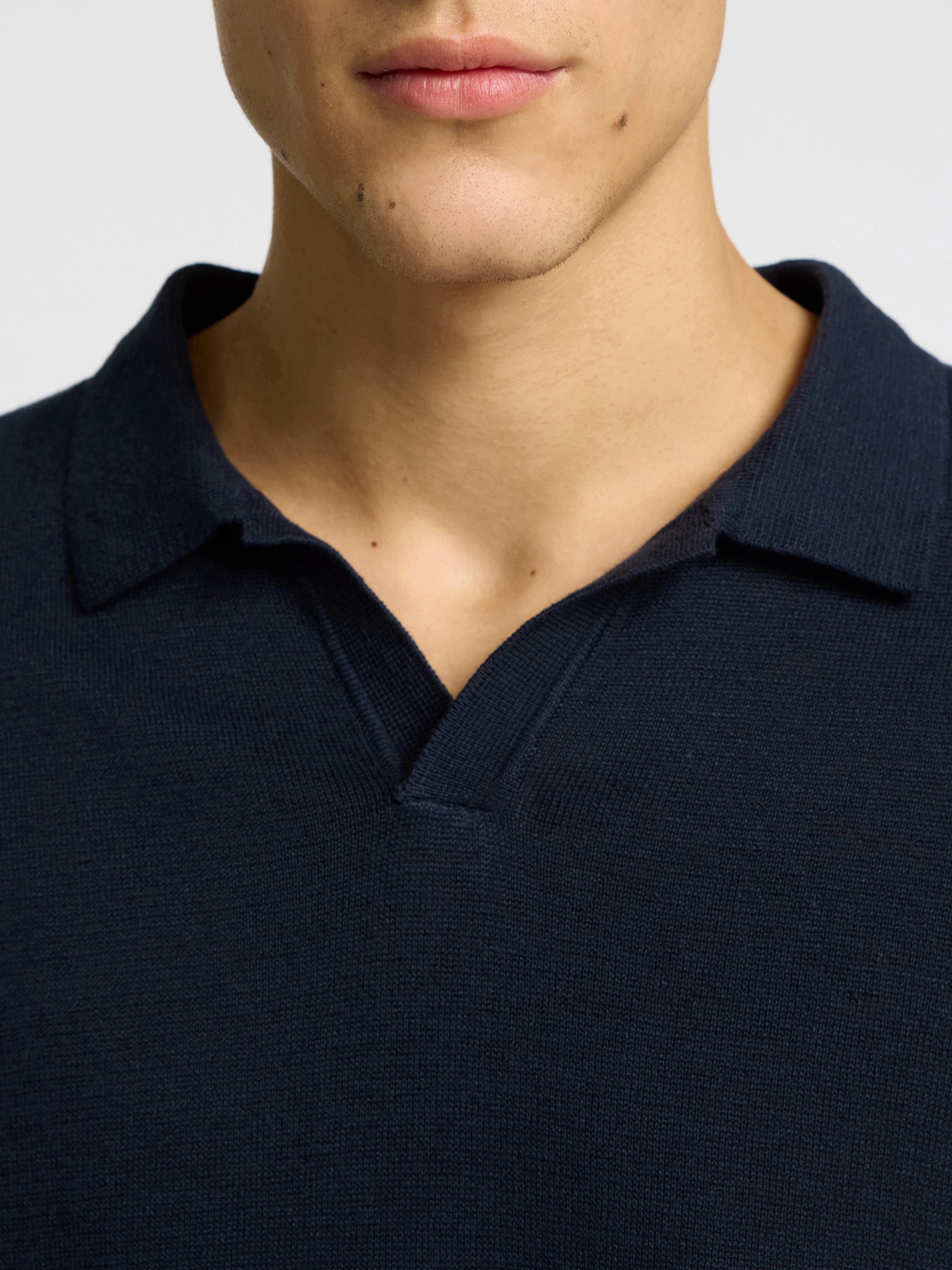 SELECTED HOMME Poloshirt "SLHMATTIS SS KNIT SUN OPEN POLO NOOS" günstig online kaufen