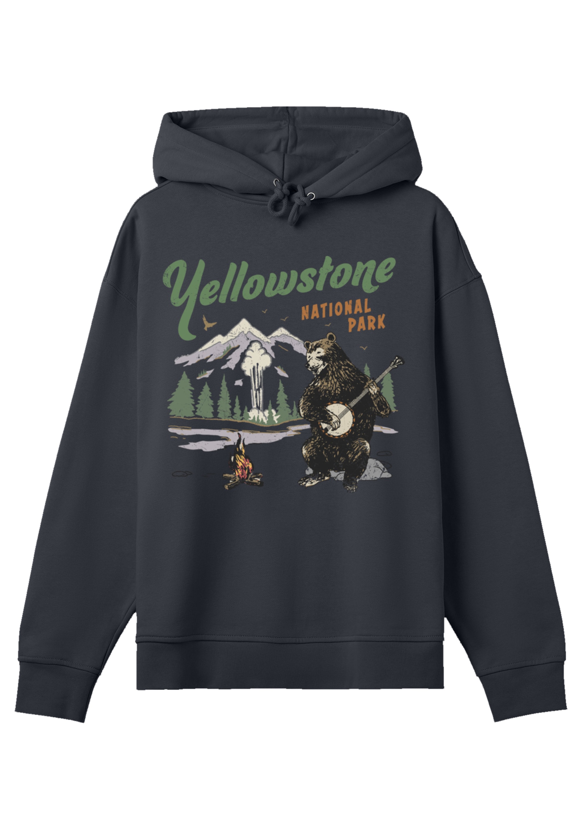 F4NT4STIC Kapuzenpullover »US National Parks Yellowstone Bear Playing Banjo« Premium Qualität