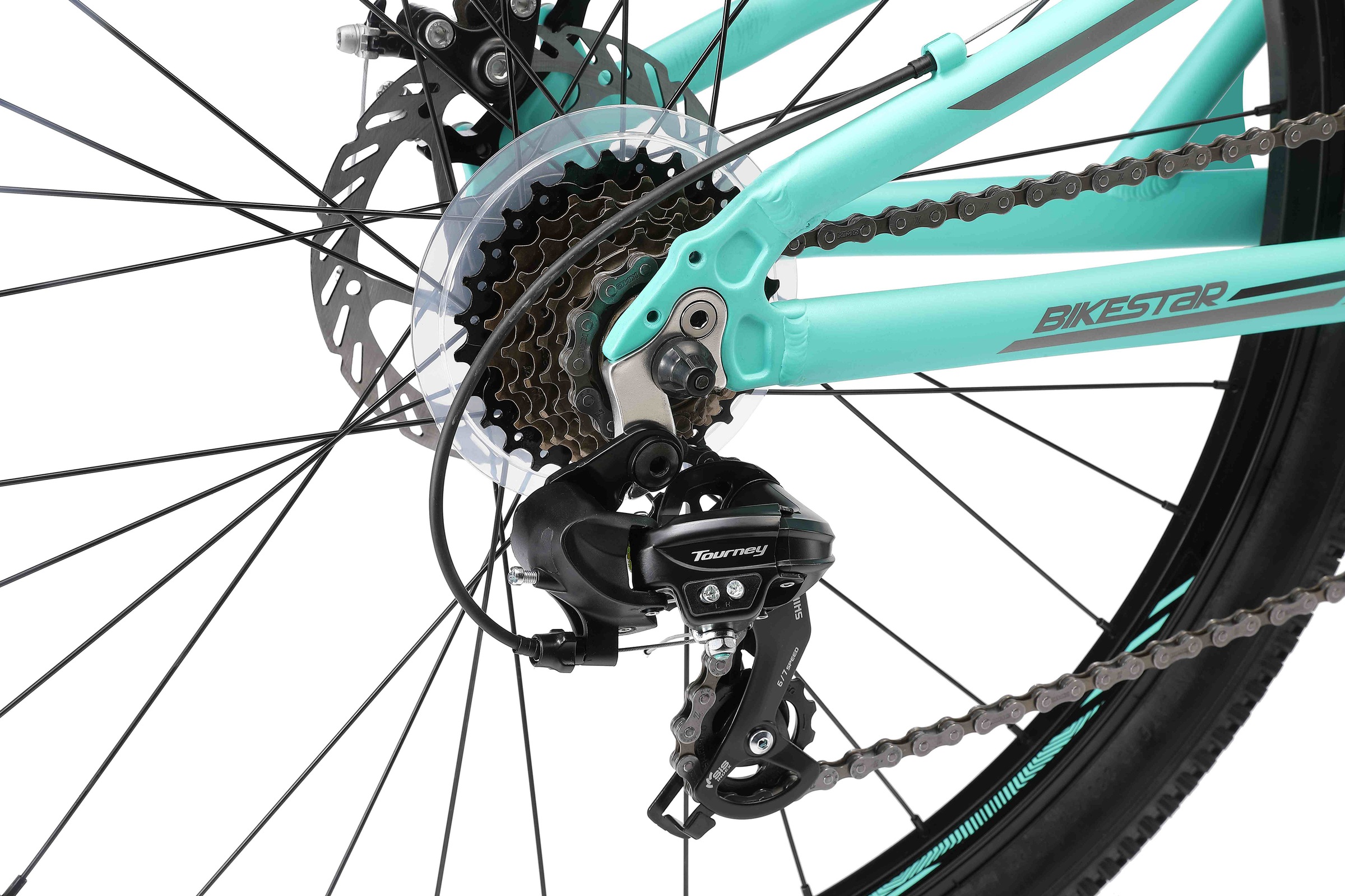 Bikestar Mountainbike, 21 Gang, Shimano, RD-TY300 Schaltwerk, Kettenschaltung, für Damen und Herren, Kettenschaltung
