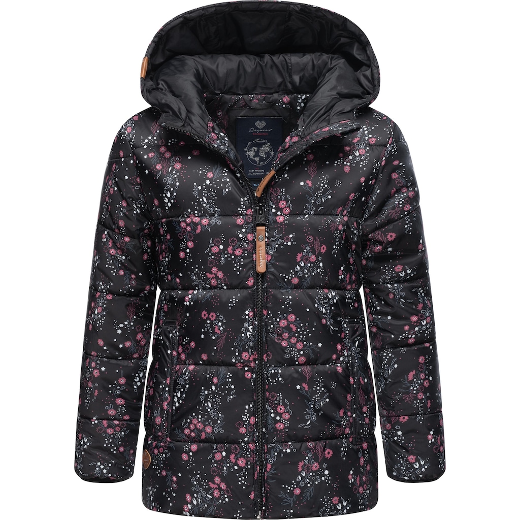 Ragwear Winterjacke »Roxanka Flowers«, mit Kapuze