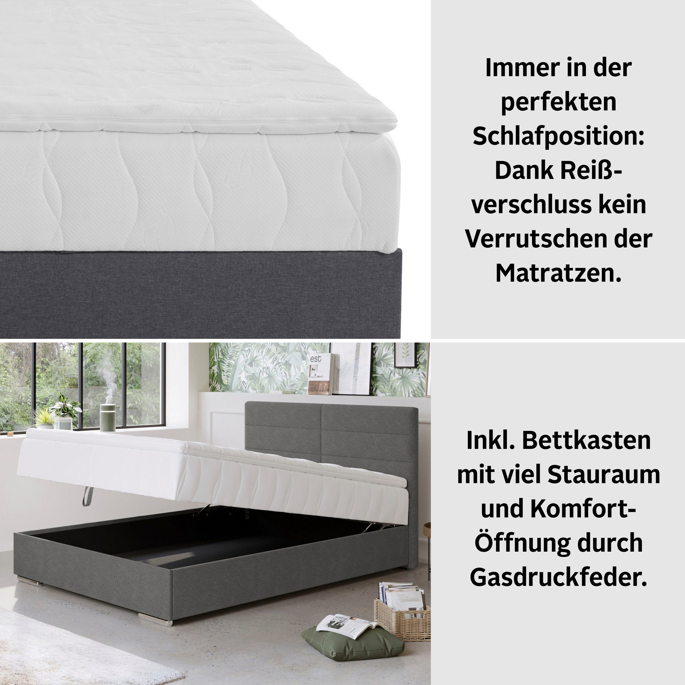 COTTA Boxbett »Tom«, mit Bettkasten, Topper und Zierkissen