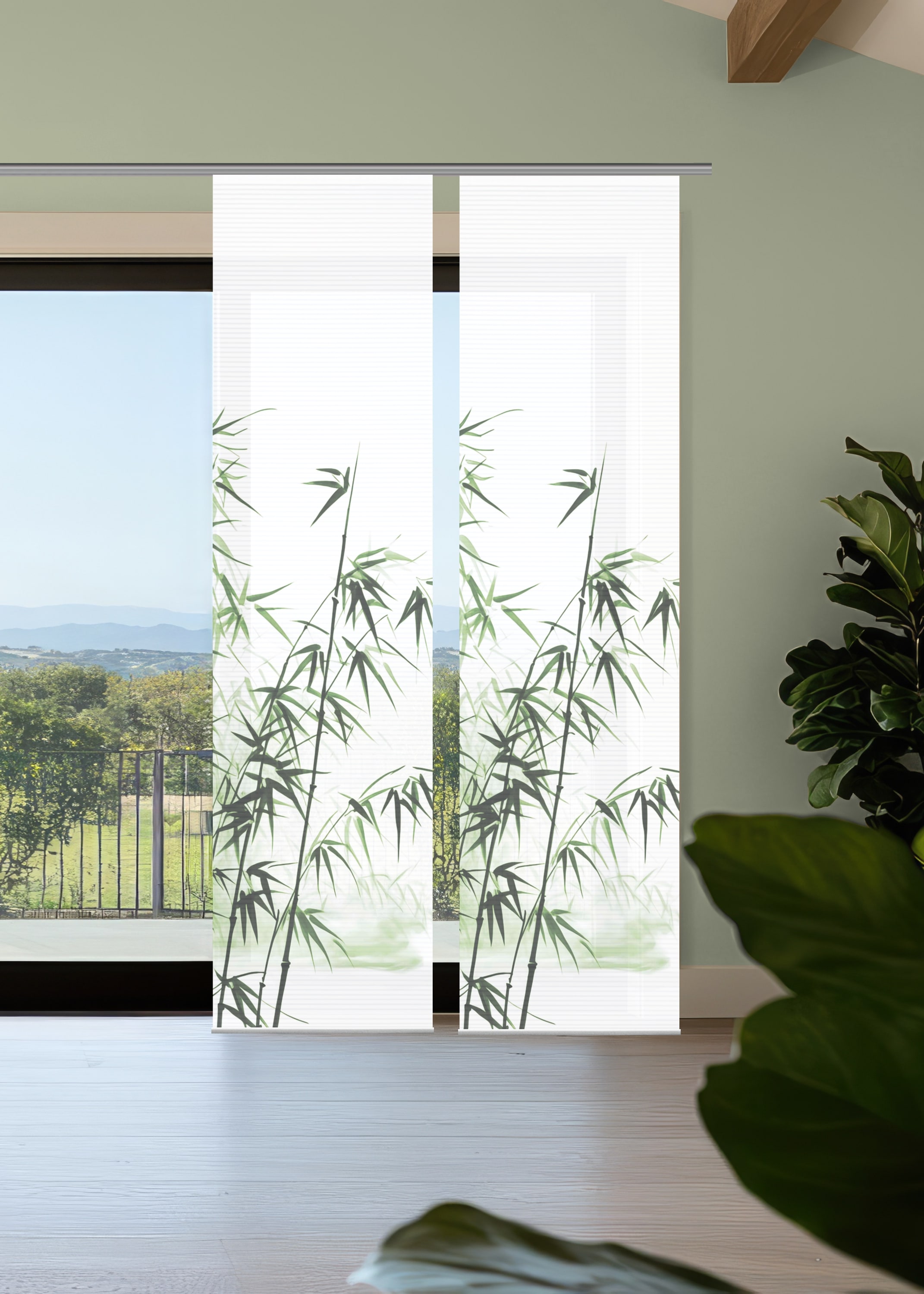HOME in green Schiebegardine "RUFUS" Paneelwagen 2 Stk. tlg. Bambusoptik, S günstig online kaufen