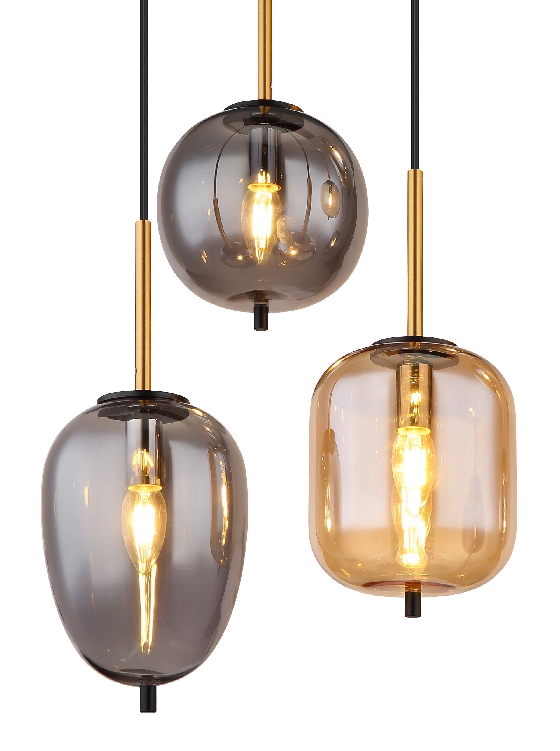 GLOBO LIGHTING Pendelleuchte »BLACKY« E14 1 Stk. Hängelampe, Hängeleuchte, verschiedene Gläser, modern, Essbereich