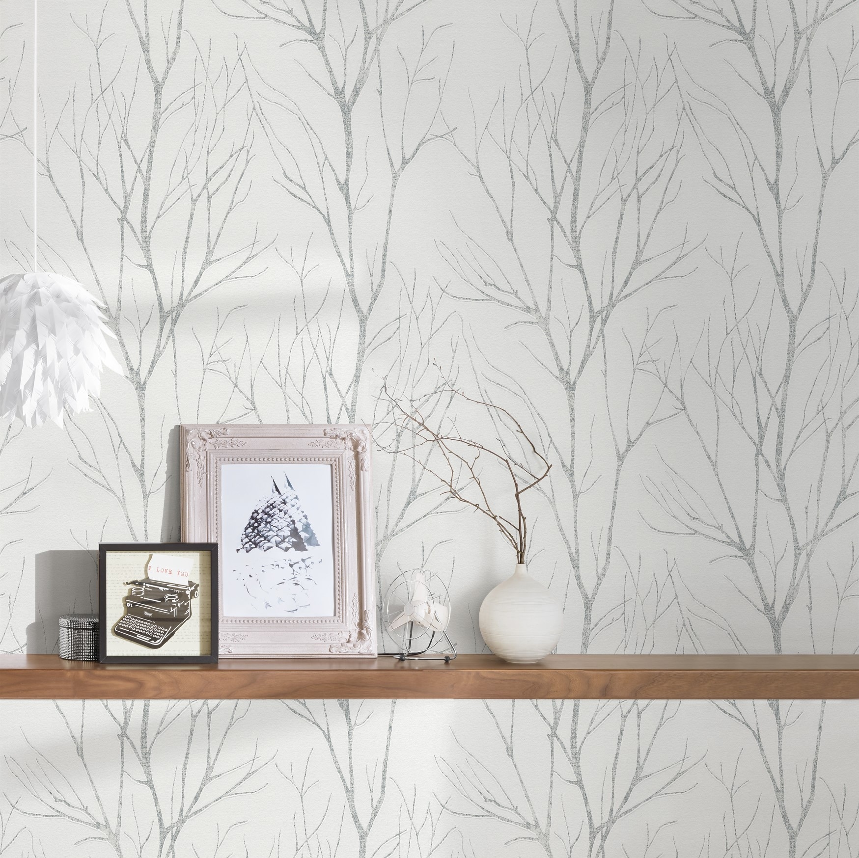 A.S. Création Vliestapete »Attractive 2 Tapete Äste«, matt-gemustert-neutral, Waldtapete Äste Baumtapete strukturiert Tapeten Flur Design Wandtapete