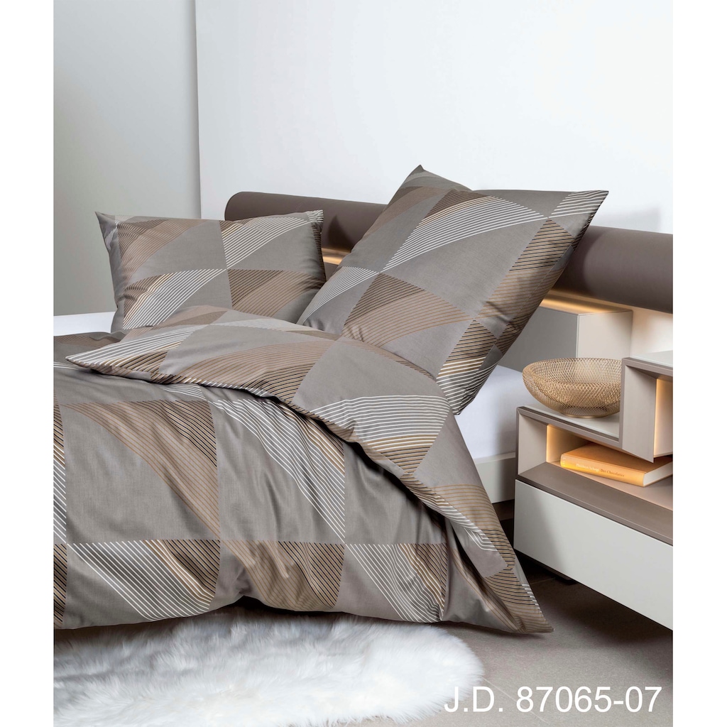 Janine Bettwäsche »J. D. 87065«, in hochwertiger Mako Satin Qualität aus 100% Baumwolle, Bett- und Kopfkissenbezug mit Reißverschluss, pflegeleicht, STANDARD 100 by OEKO-TEX® zertifiziert