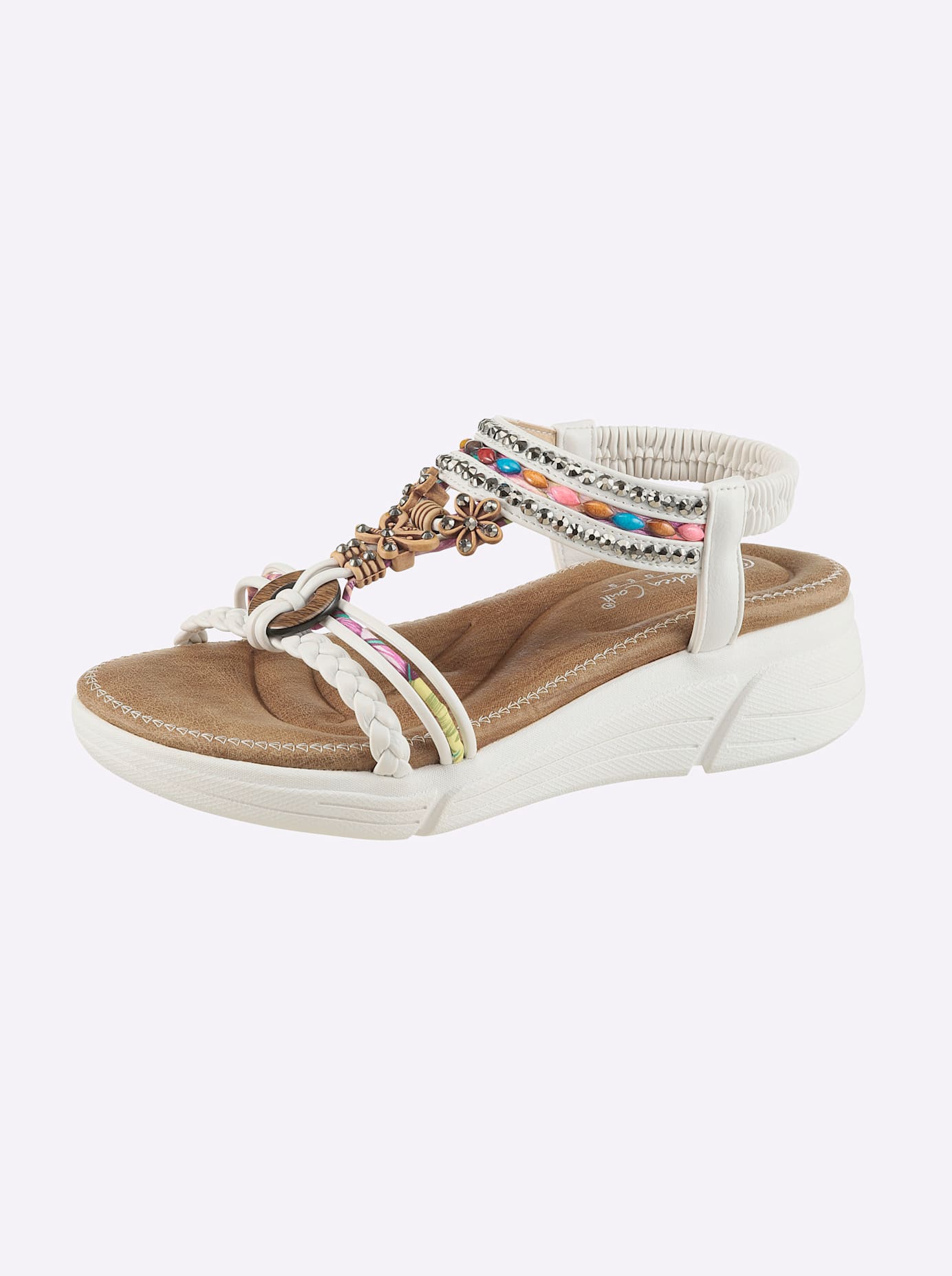 Sandalette ANDREA CONTI, Damen, Gr. 43, weiß, Synthetik, Schuhe Sandalette