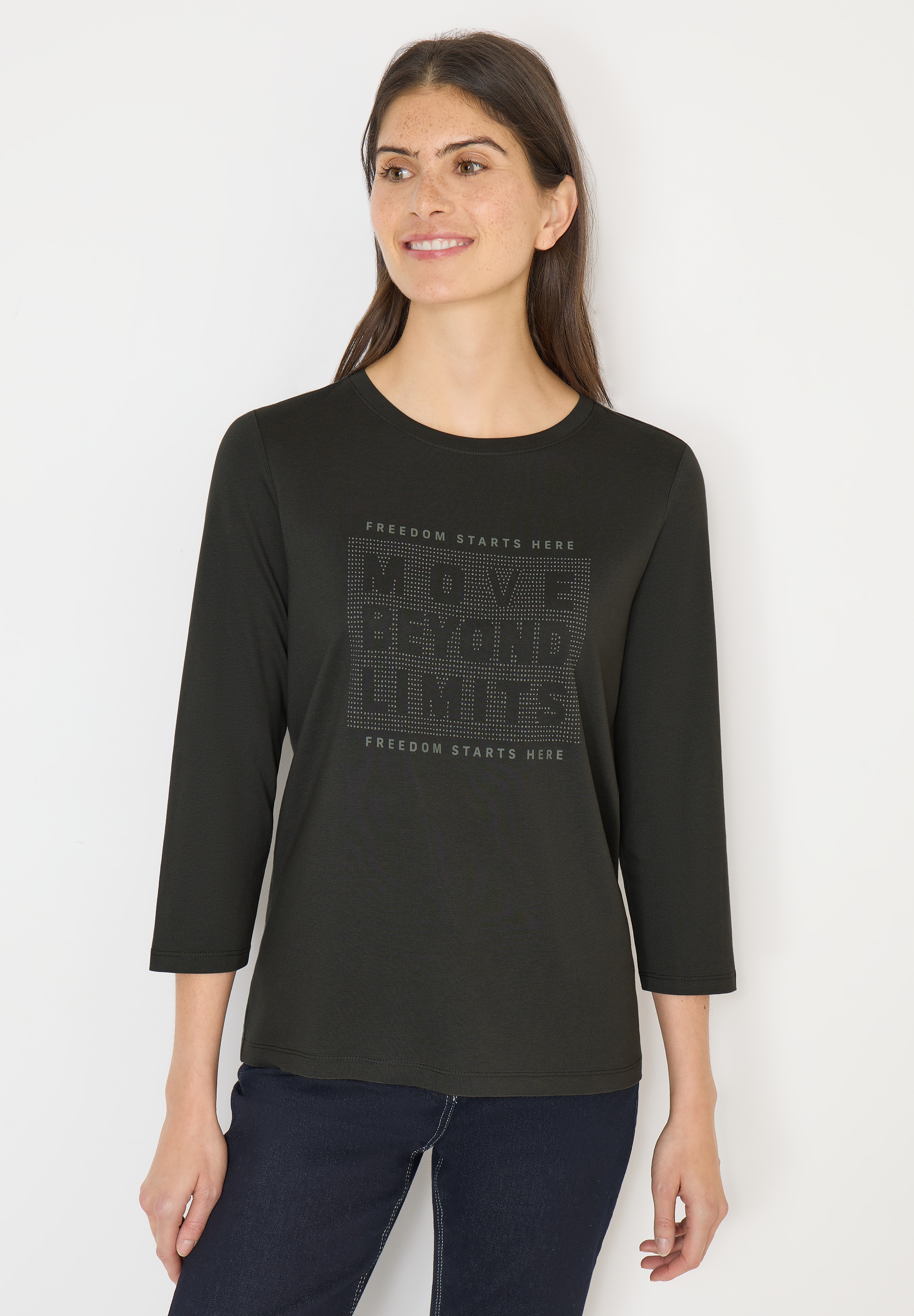 Cecil 3/4-Arm-Shirt mit U-Boot-Ausschnitt günstig online kaufen