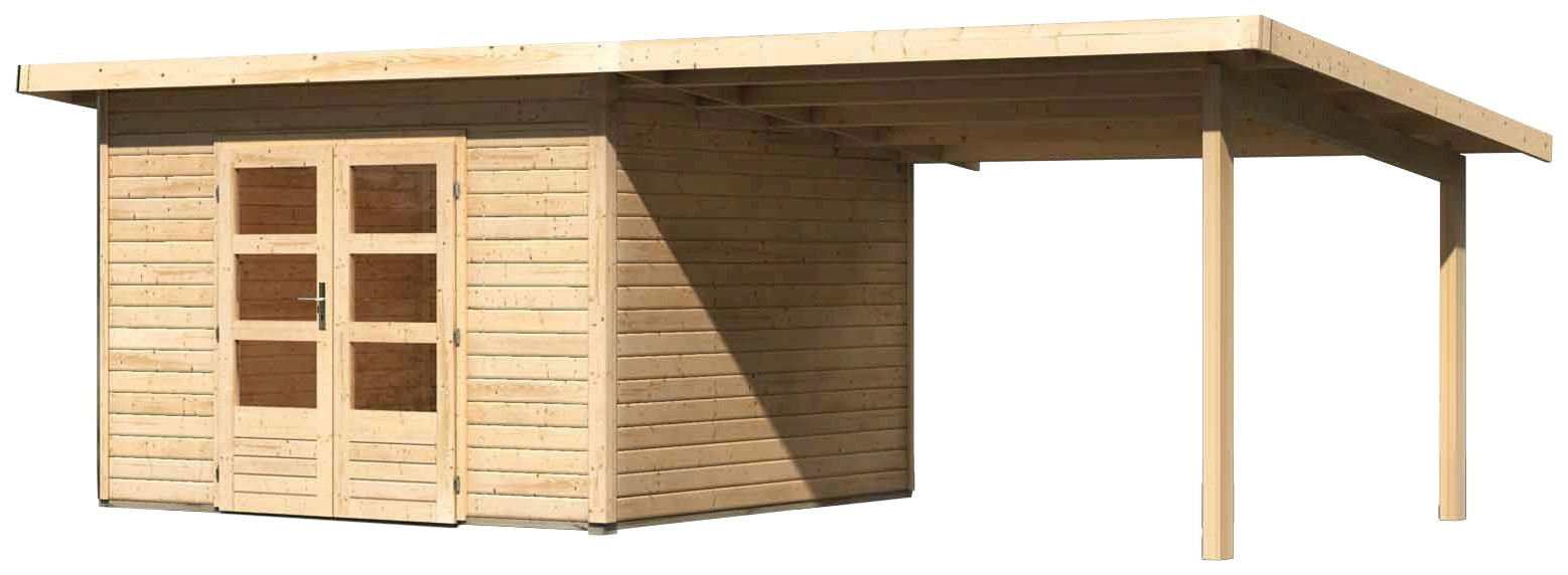 Karibu Gartenhaus »Perlsee 3«, (Set), mit Anbaudach