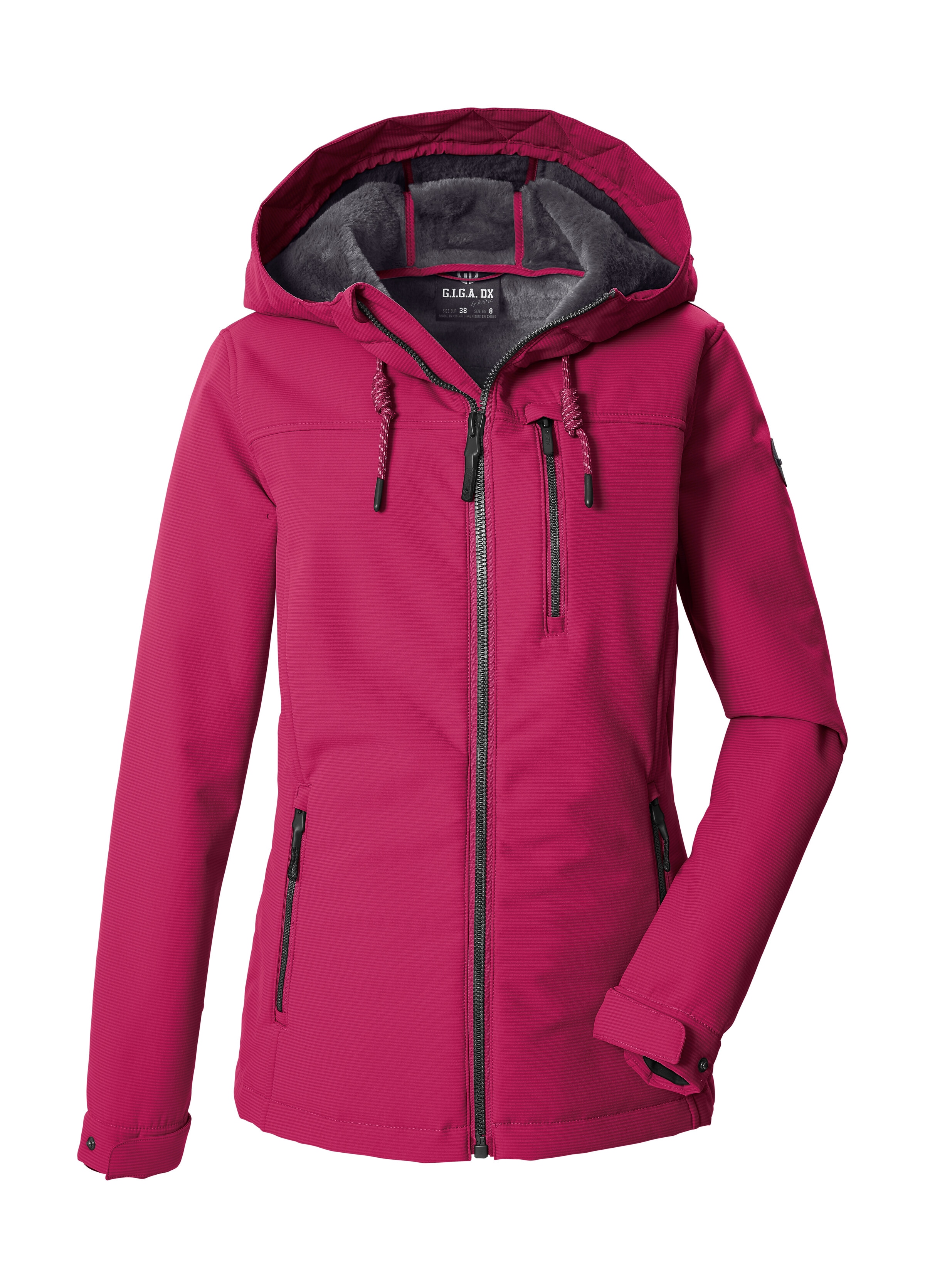 G.I.G.A. DX by killtec Softshelljacke "GW 59 WMN SFTSHLL JCKT" Winddichte, wasserabweisende Damenjacke mit Teddy-Fleecefutter