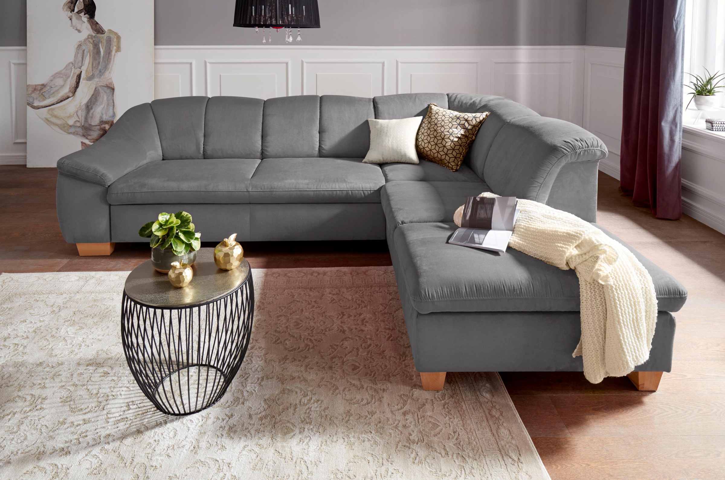 sit&more Ecksofa "Santo L-Form", mit Federkern, wahlweise mit Bettfunktion günstig online kaufen