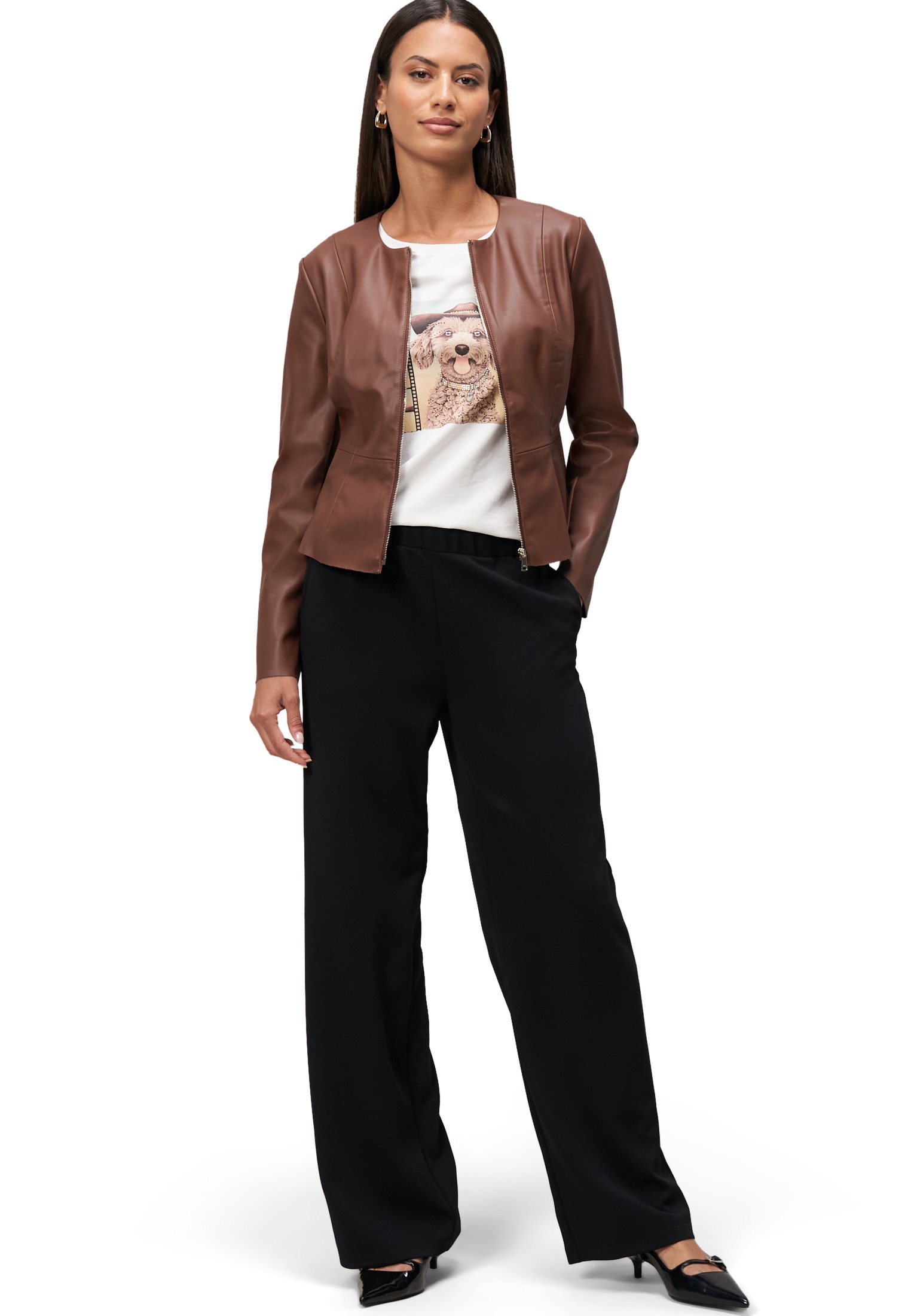 Zero Jackenblazer »zero Blazer-Jacke in Lederoptik«, weiteres Detail