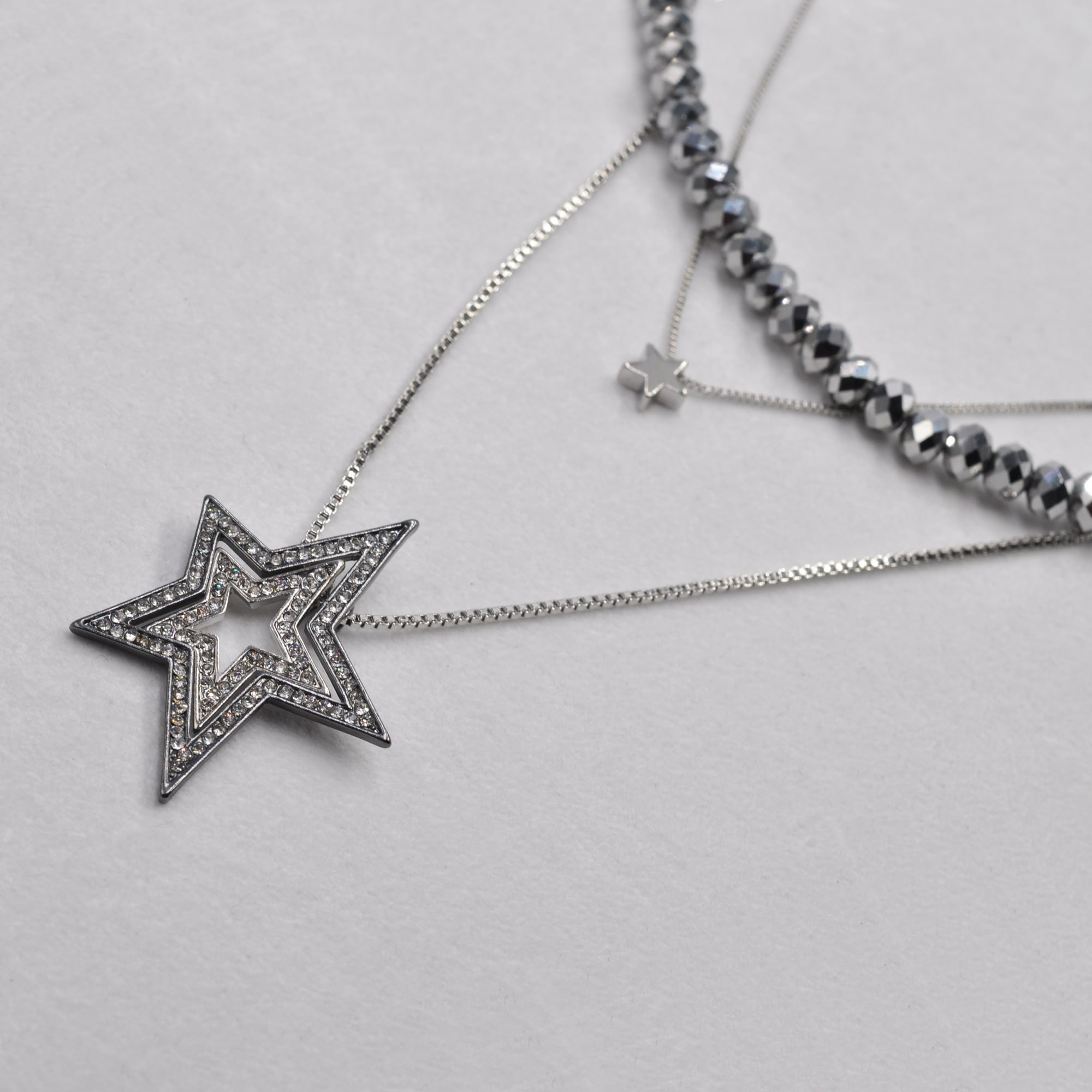 Steuer Kette mit Anhänger »Set Collier mit Glasperlen zweireihige Venezianer mit Stern«