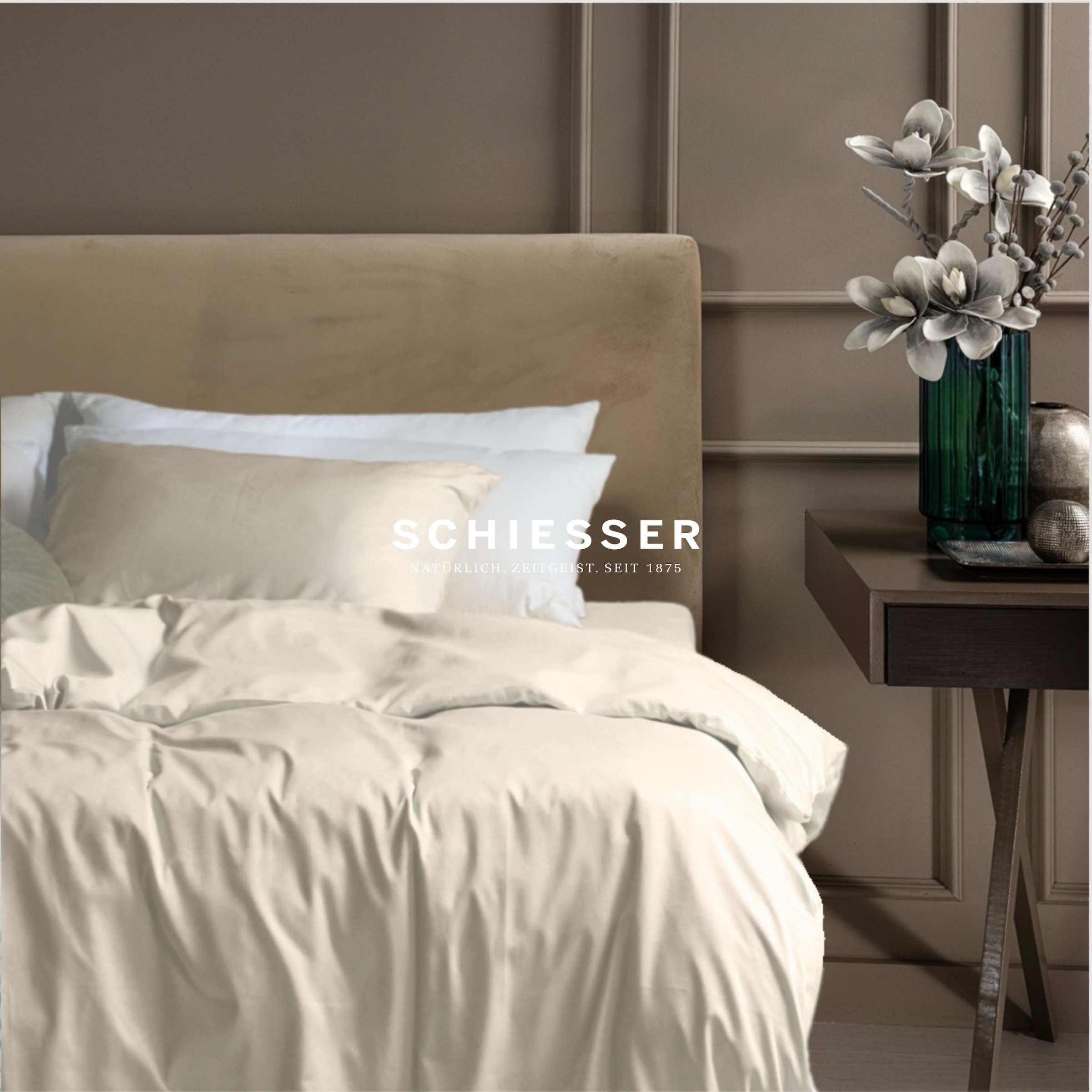 Schiesser Kissenhülle »Ella Premium Kissenhüllenset aus feinstem Baumwollsatin, 40x80 cm«, (2 St.), Made in Green