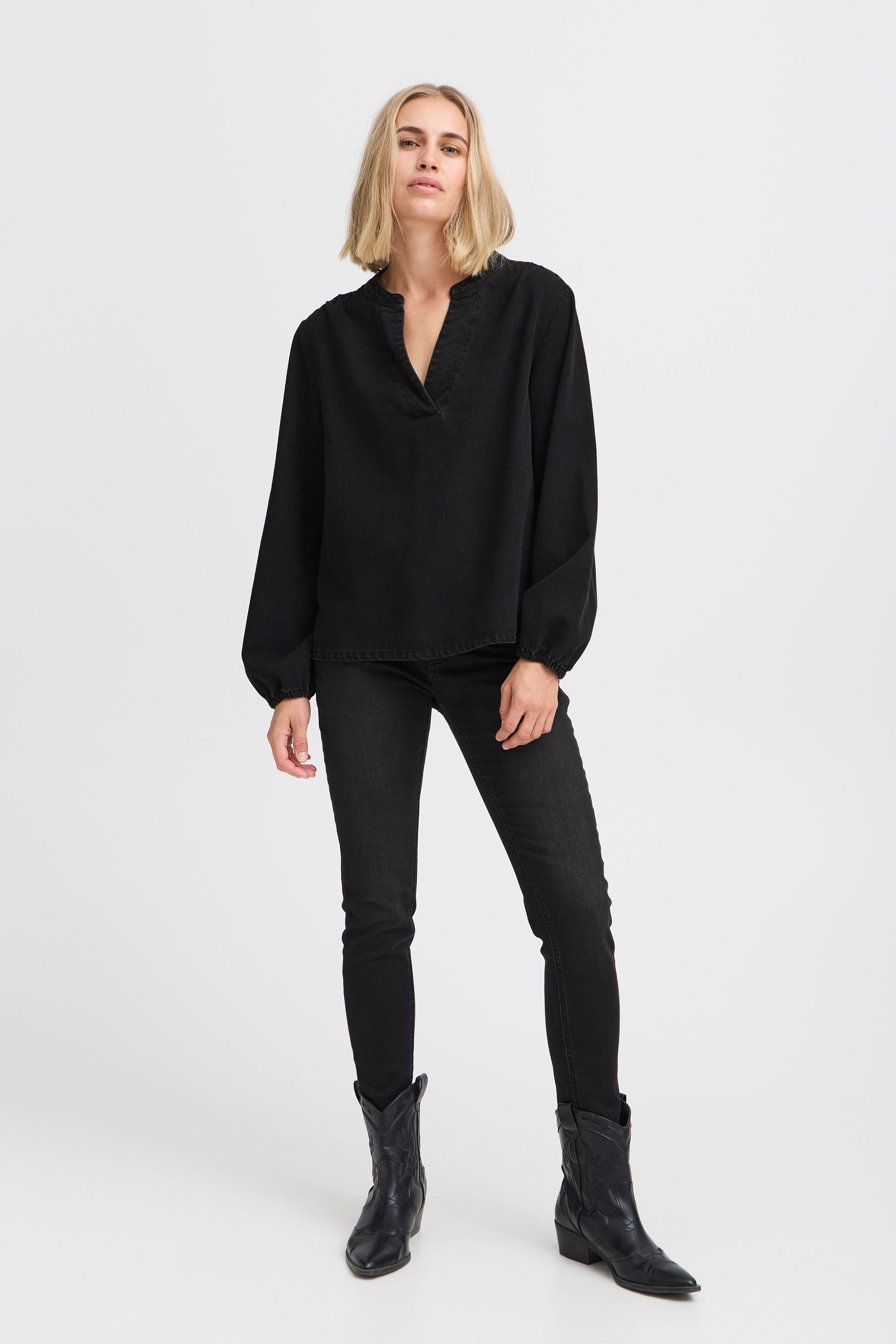 Pulz Jeans Tunika »Langarmbluse PZMALIA V-Neck Blouse«
