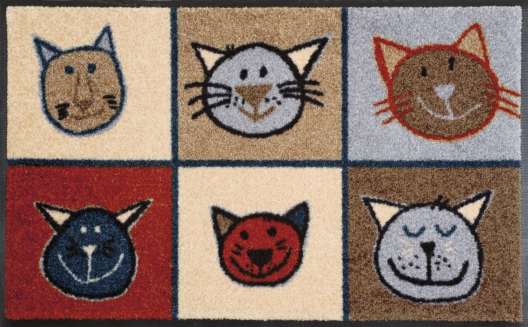 Katzen, BAUR Motiv Fußmatte wash+dry | waschbar »Miau by rutschhemmend, Miau«, Kleen-Tex Schmutzfangmatte, rechteckig,