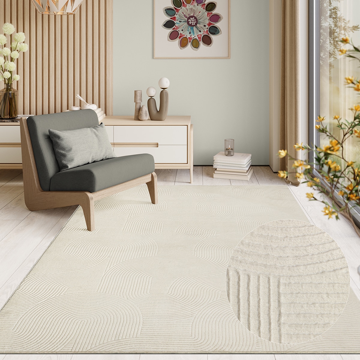 the carpet Teppich "Rio" rechteckig 8 mm Höhe weicher Wohnzimmer Teppich rutschfest 3D-Optik