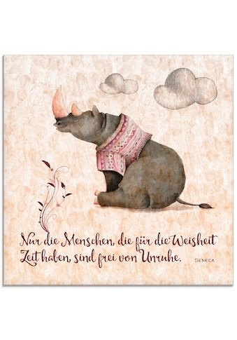 Glasbild »Lebensweisheit Zeit«, Tiere, (1 St.)