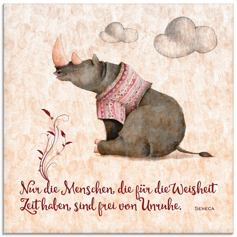 Glasbild »Lebensweisheit Zeit«, Tiere, (1 St.)