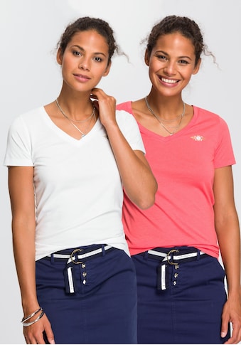 TOM TAILOR Polo Team T-Shirt, (Packung, 2 tlg., 2er-Pack), im farblich modischen... kaufen