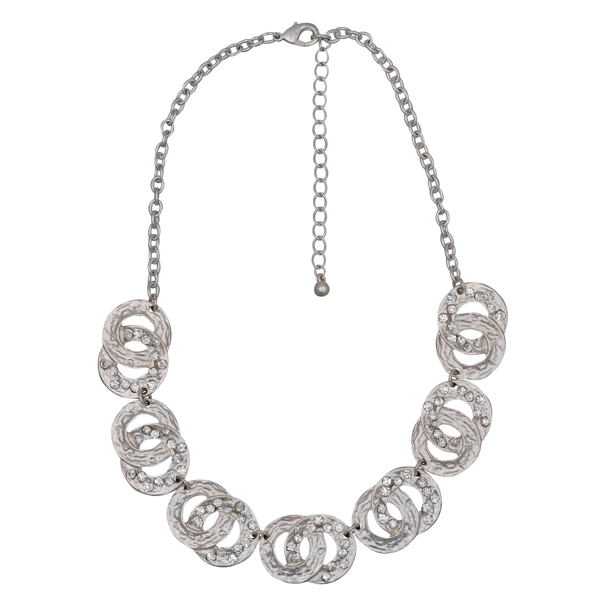 Steuer Collierkettchen »Metallcollier silberfarben mit Strasssteinchen«